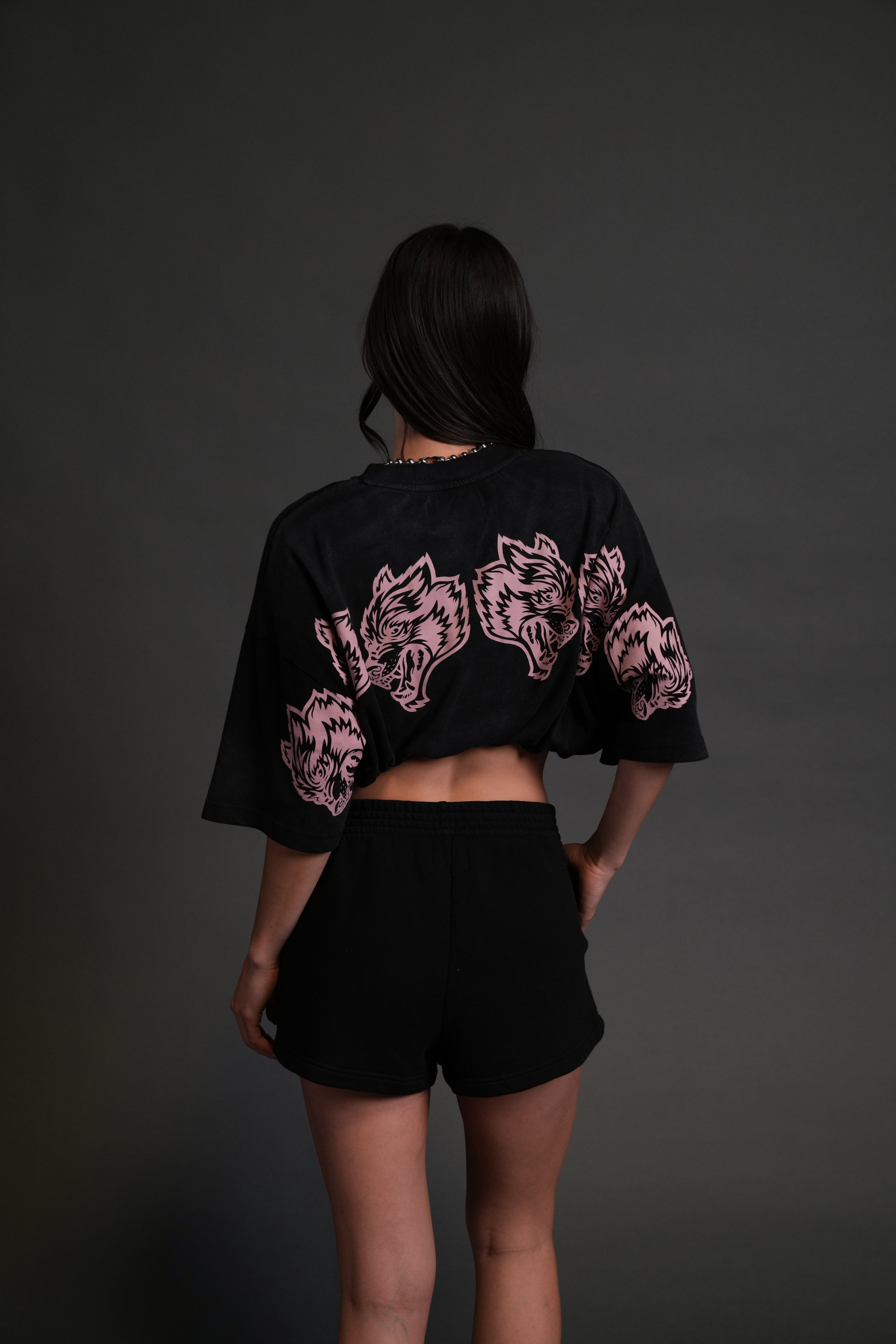 Wolves Have Your Back "Premium" Oversized Tee in Black Halo Wash