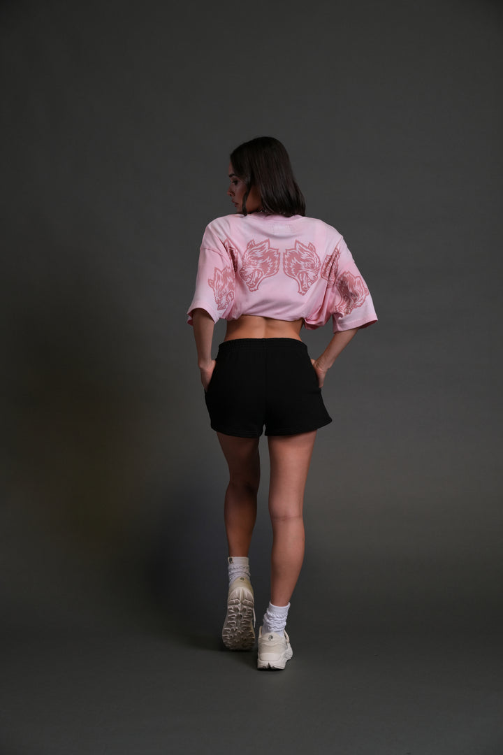 Wolves Have Your Back "Premium" Oversized Tee in Cherry Blossom Halo Wash