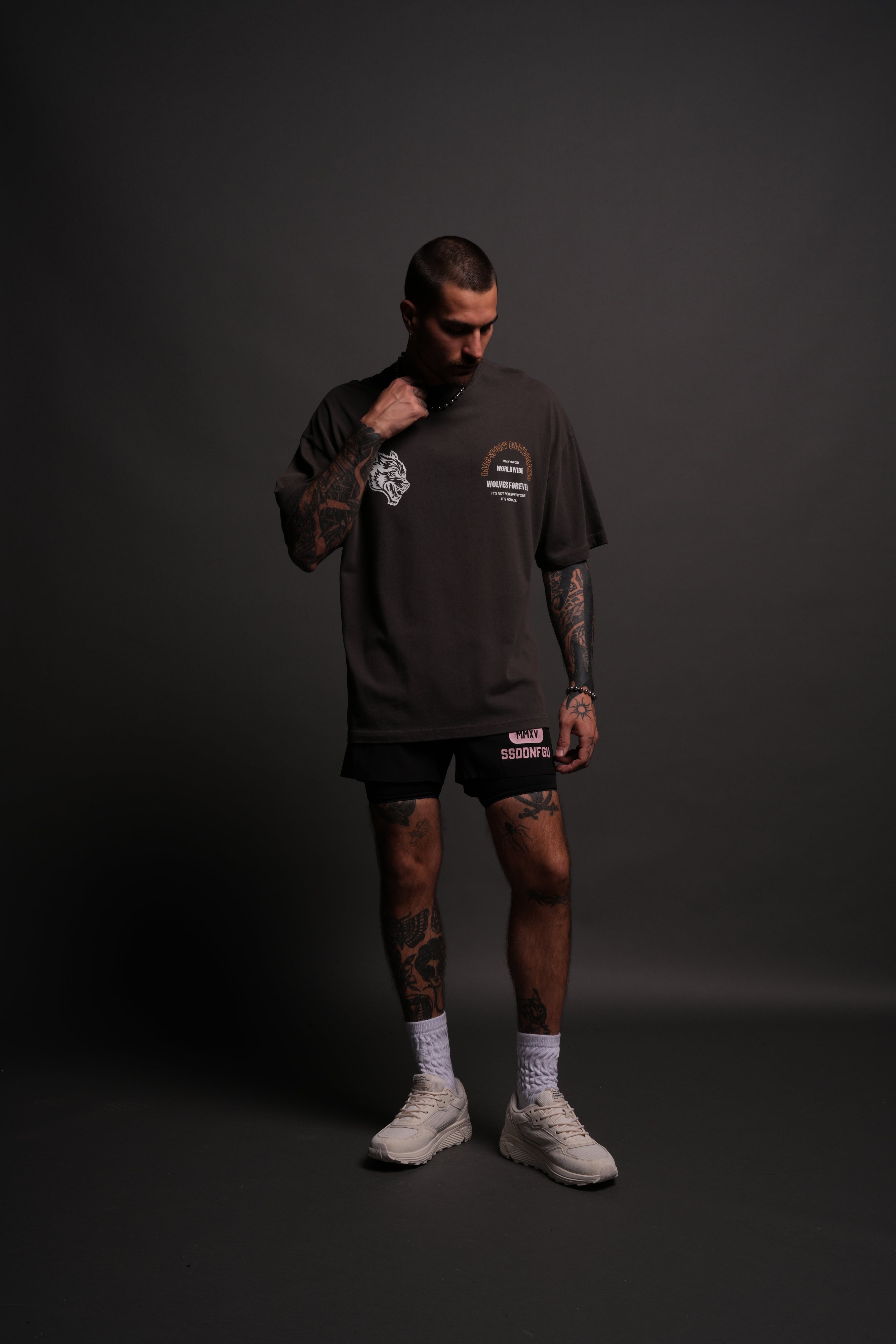 Iron Wolves "Premium" Oversized Tee in Wolf Gray