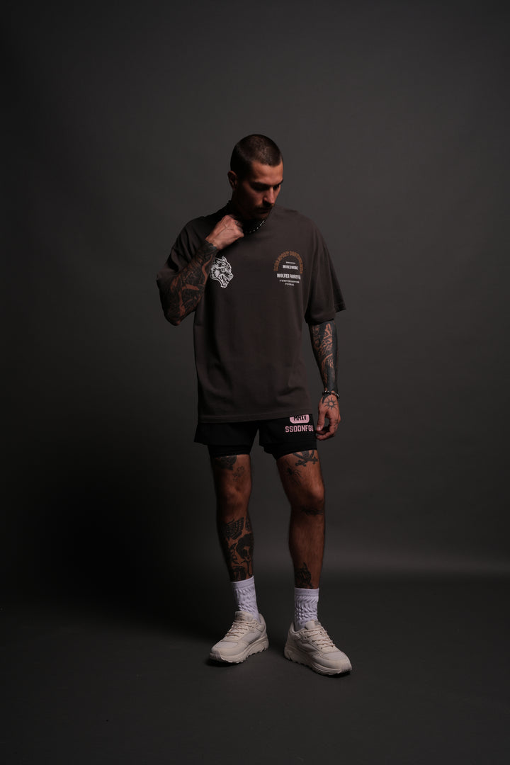Iron Wolves "Premium" Oversized Tee in Wolf Gray