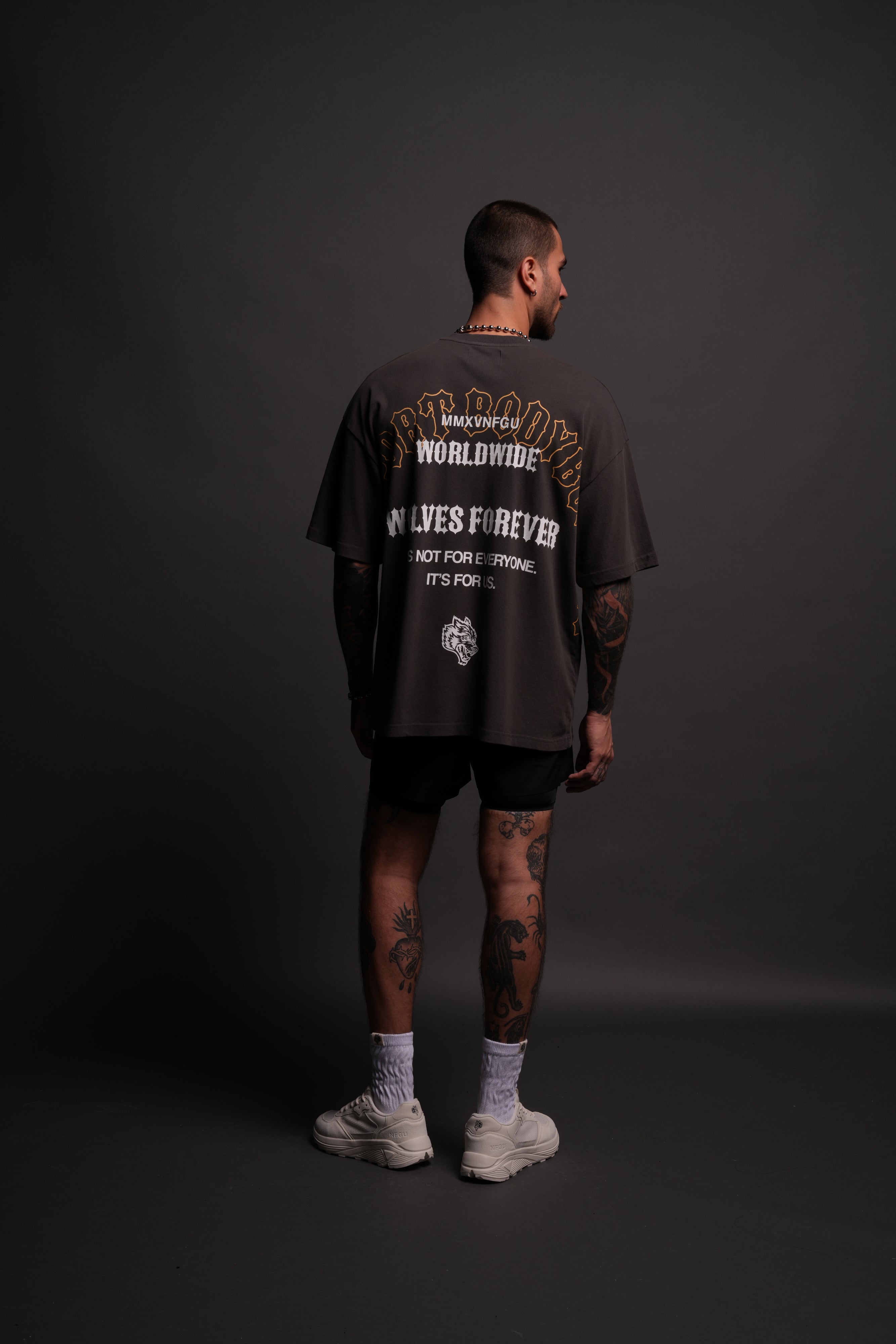Iron Wolves "Premium" Oversized Tee in Wolf Gray