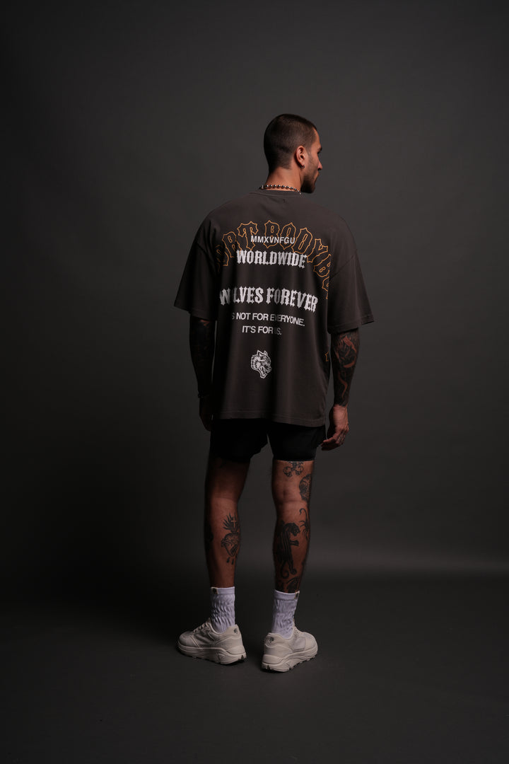 Iron Wolves "Premium" Oversized Tee in Wolf Gray