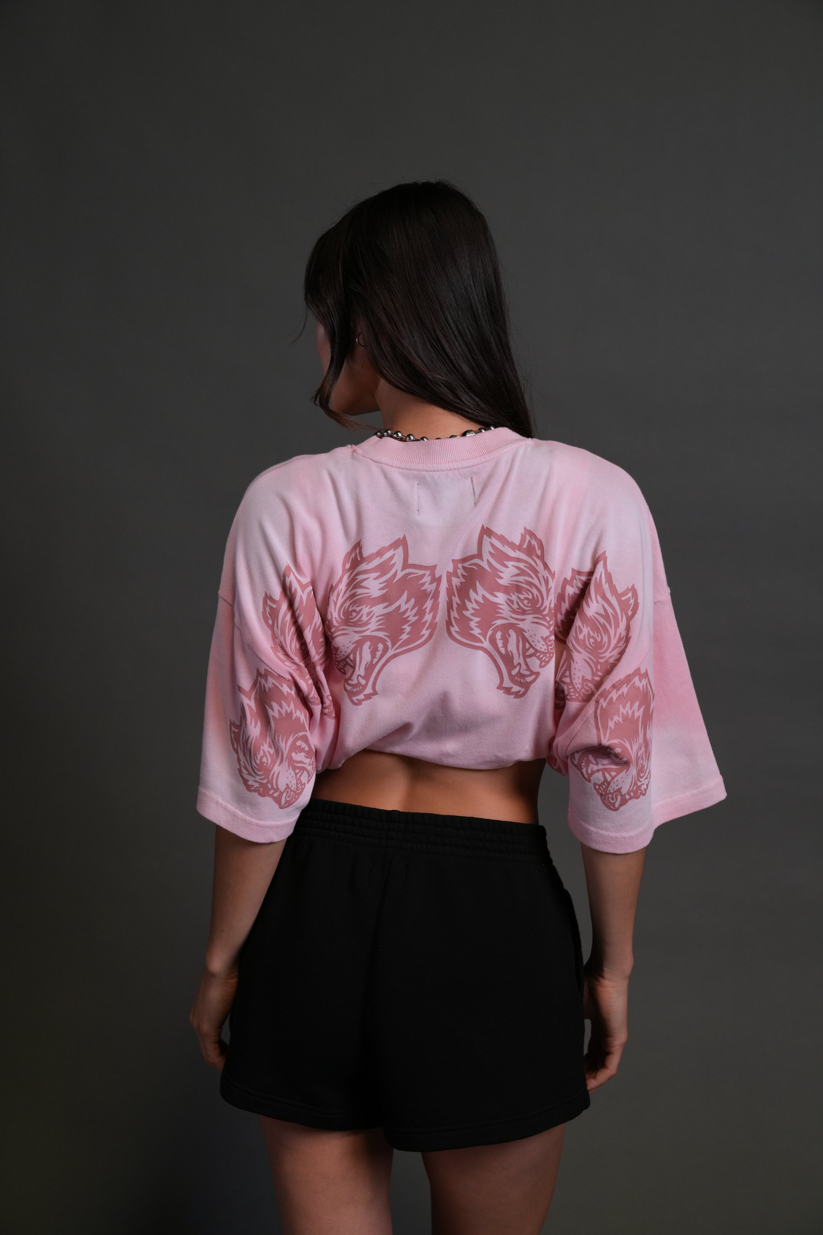 Wolves Have Your Back "Premium" Oversized Tee in Cherry Blossom Halo Wash