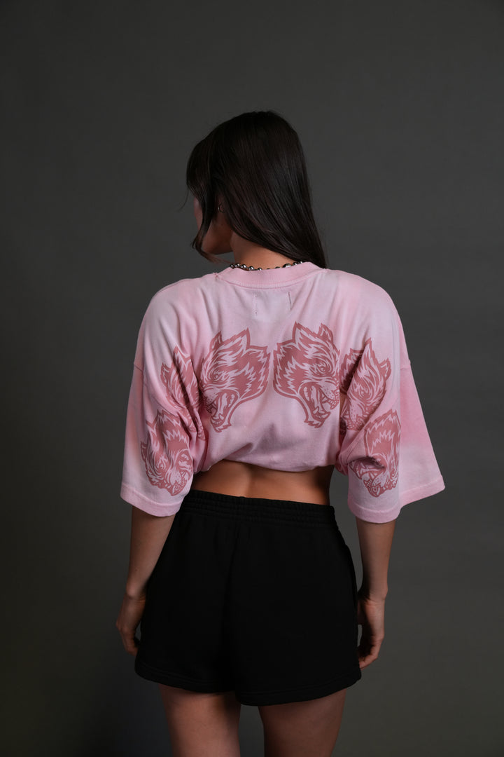 Wolves Have Your Back "Premium" Oversized Tee in Cherry Blossom Halo Wash