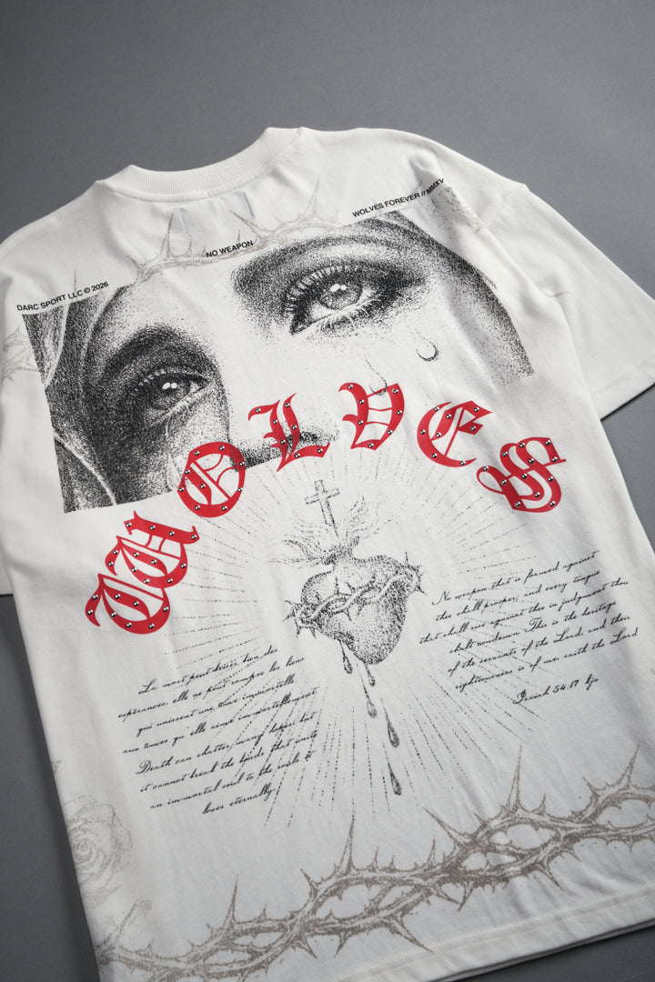 Sanctified Premium Oversized Tee in Cream