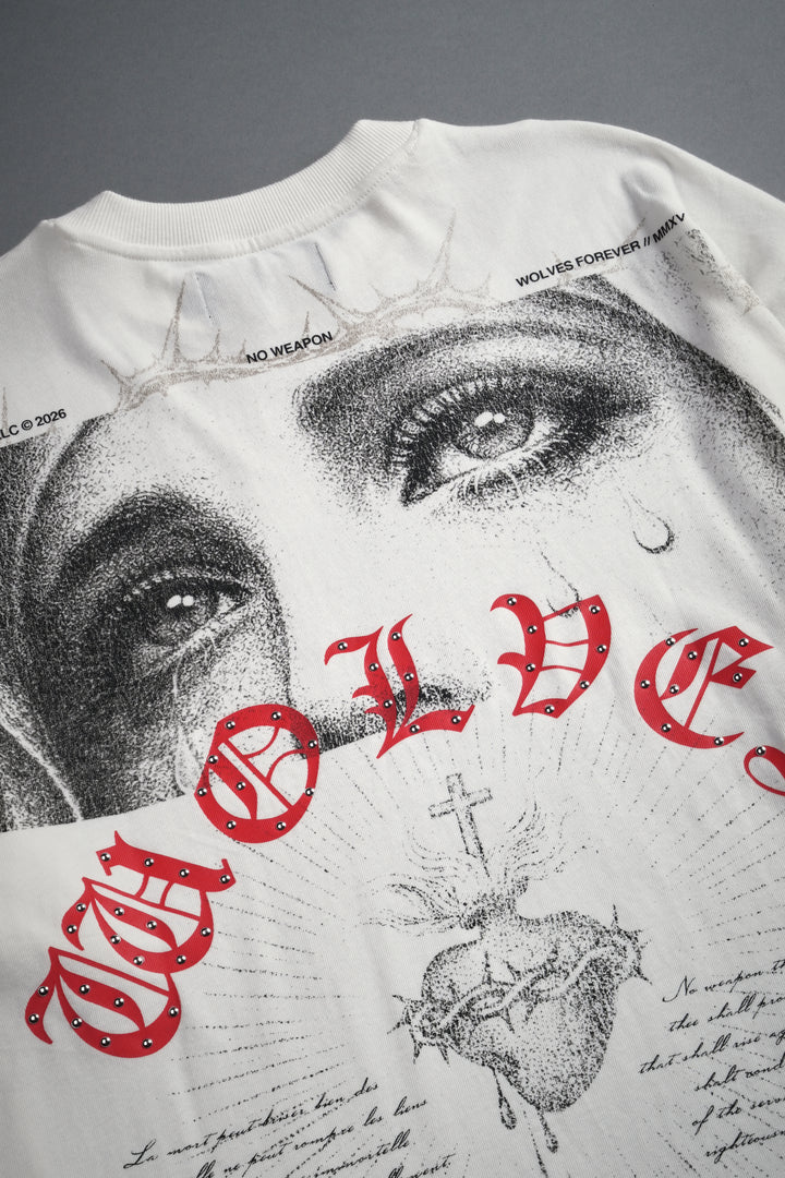 Sanctified Premium Oversized Tee in Cream