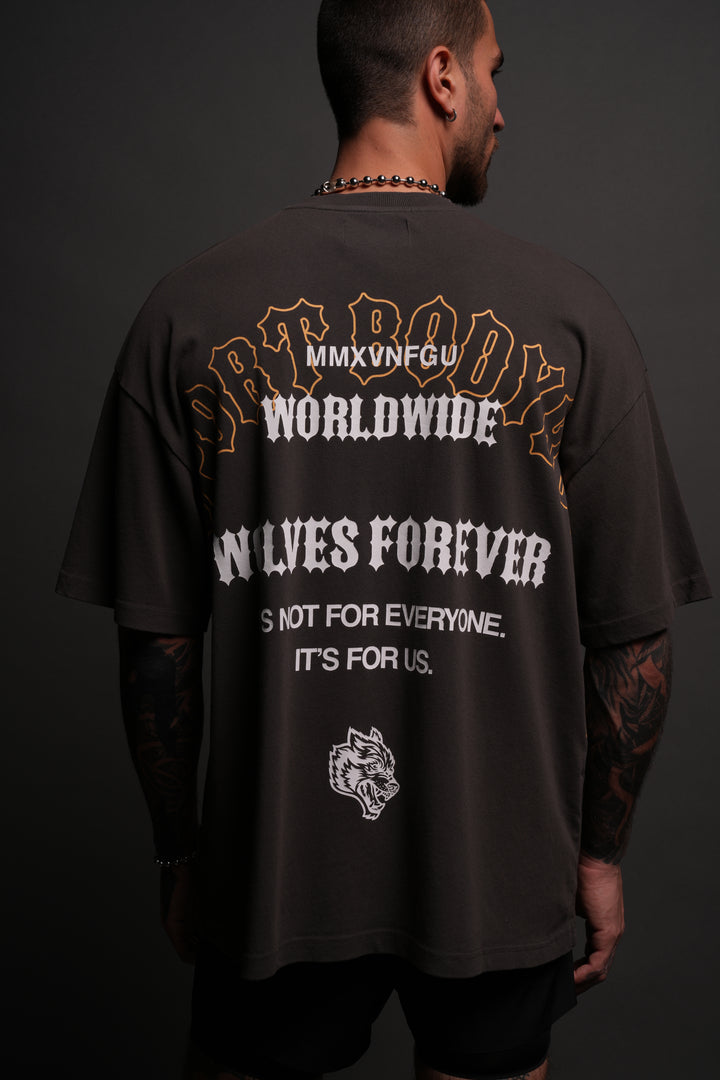 Iron Wolves "Premium" Oversized Tee in Wolf Gray