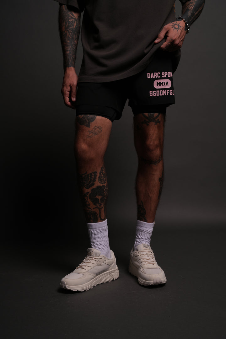 Wolves Forever Compression Shorts in Black