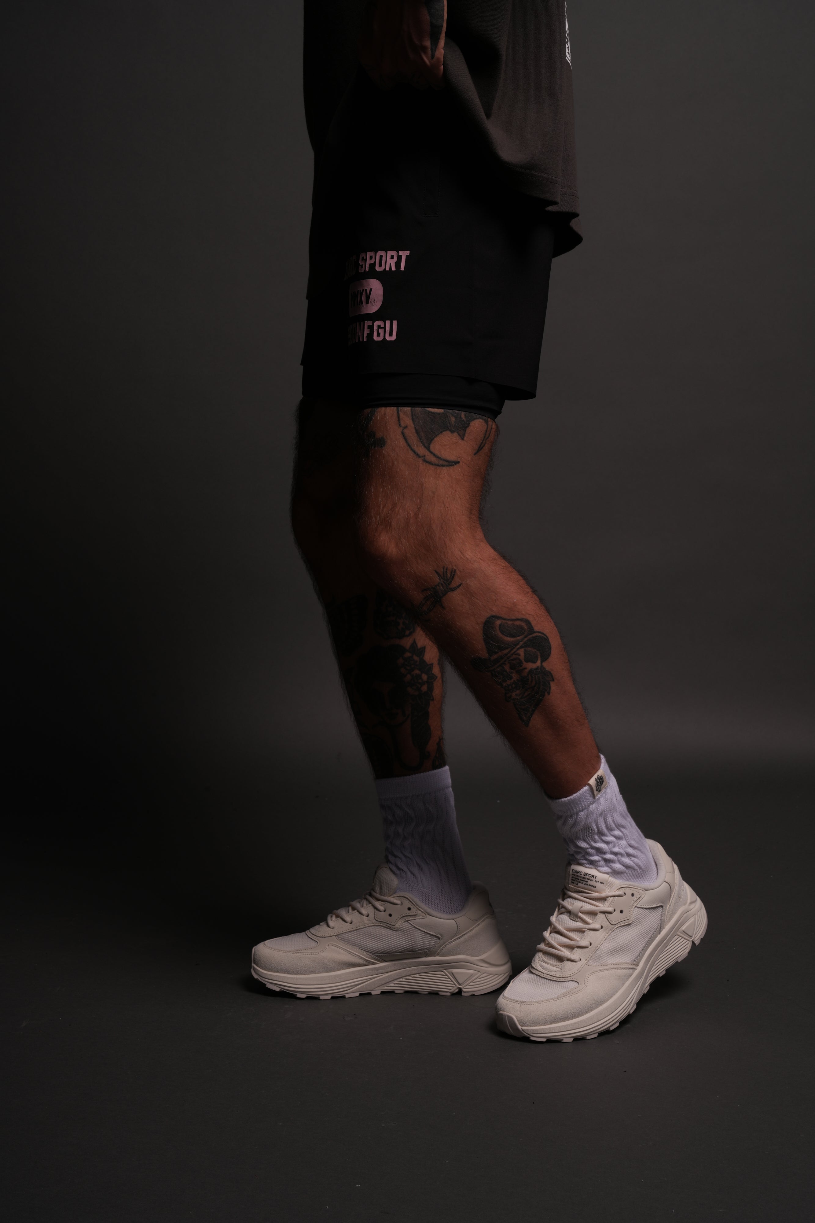 Wolves Forever Compression Shorts in Black