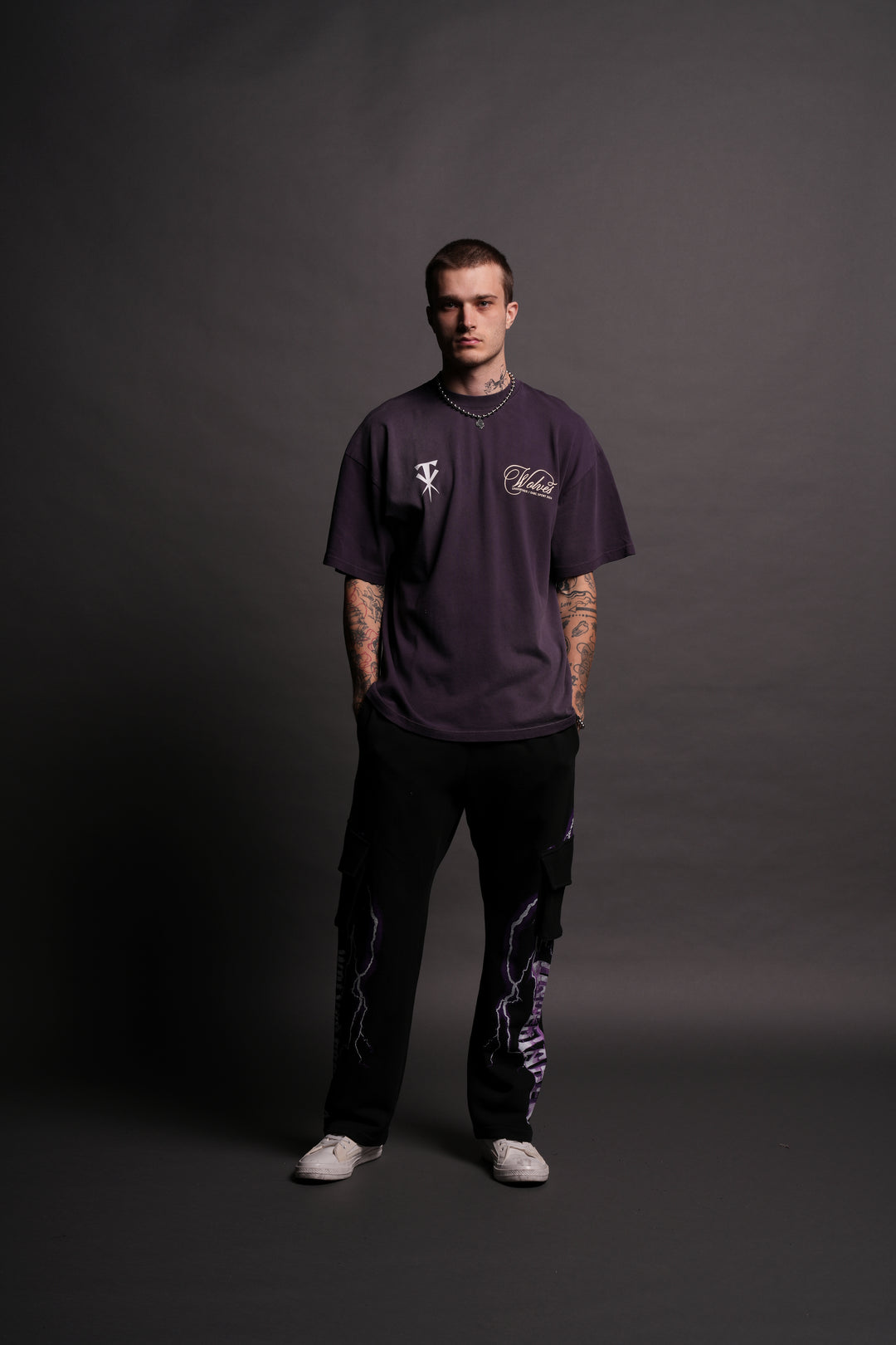 (1 OF 500) From The Grave "Premium" Oversized Tee in Phantom Purple Sun Fade