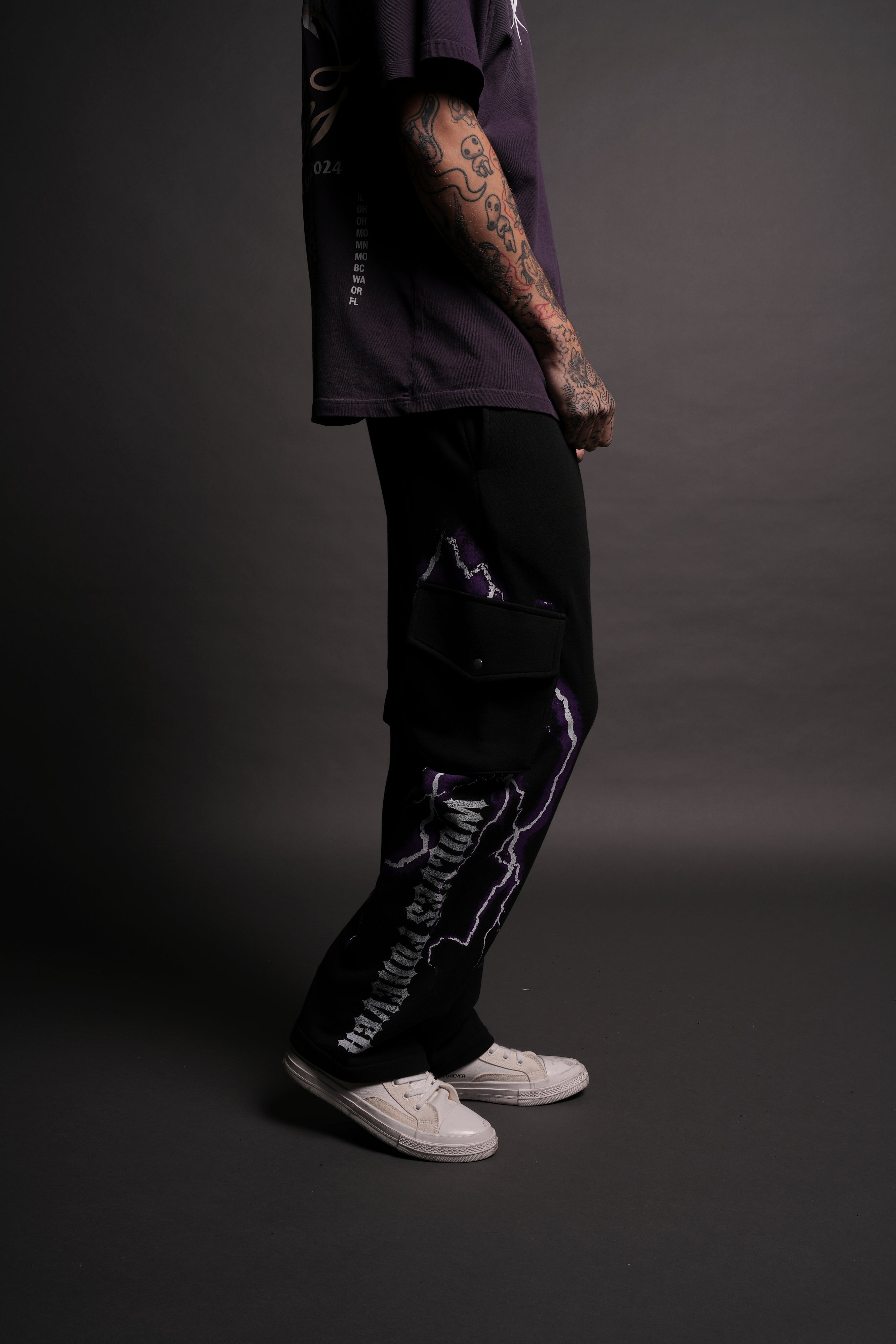 The Last Ride Bigelow Cargo Sweat Pants in Black