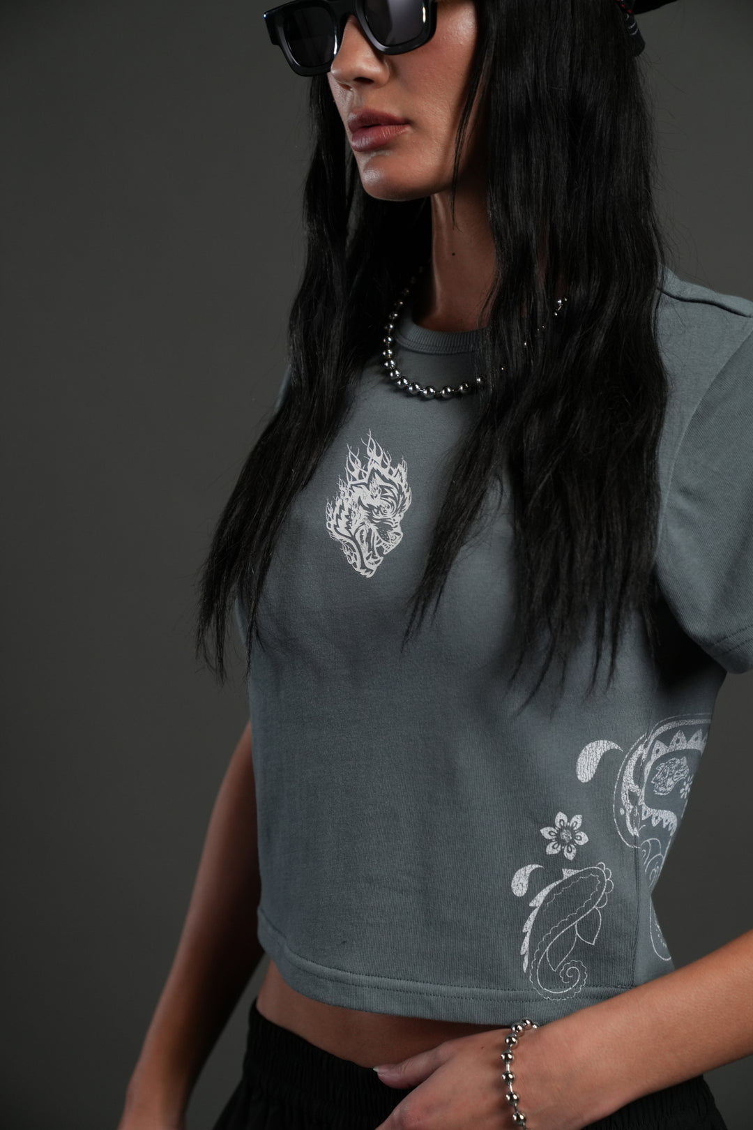 Faded Paisley "Timeless" Tee in Greek Stone