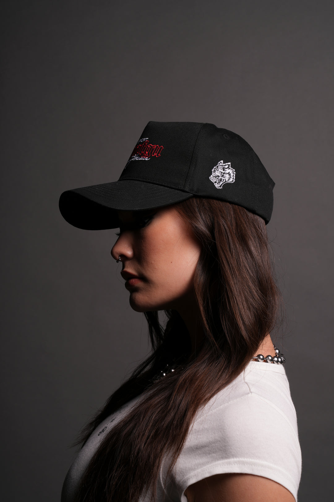 Nuestro Corazón 5 Panel Hat in Black