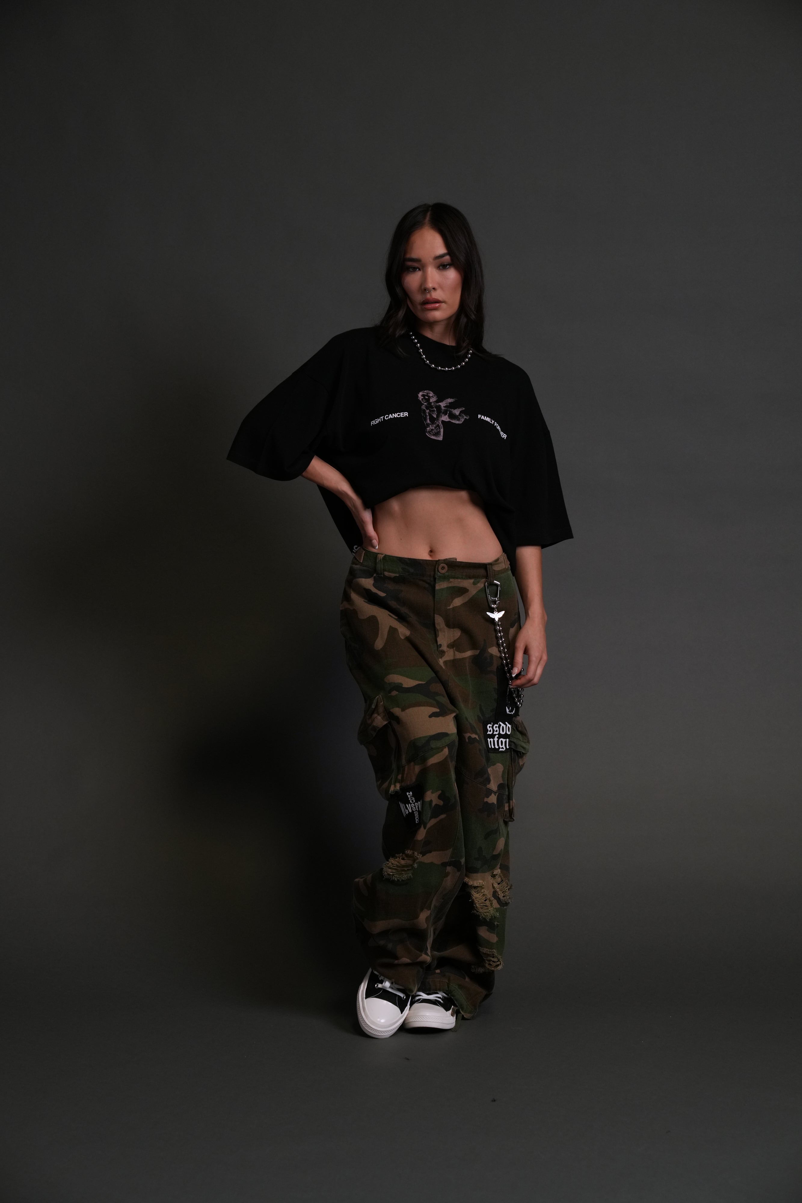 Fight Cancer NFGU "Premium" Oversized Tee in Black