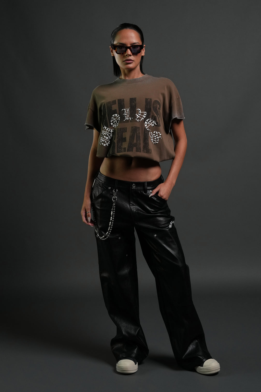 Hell is Real "Premium" Cap Sleeve Tee in Desert Dust