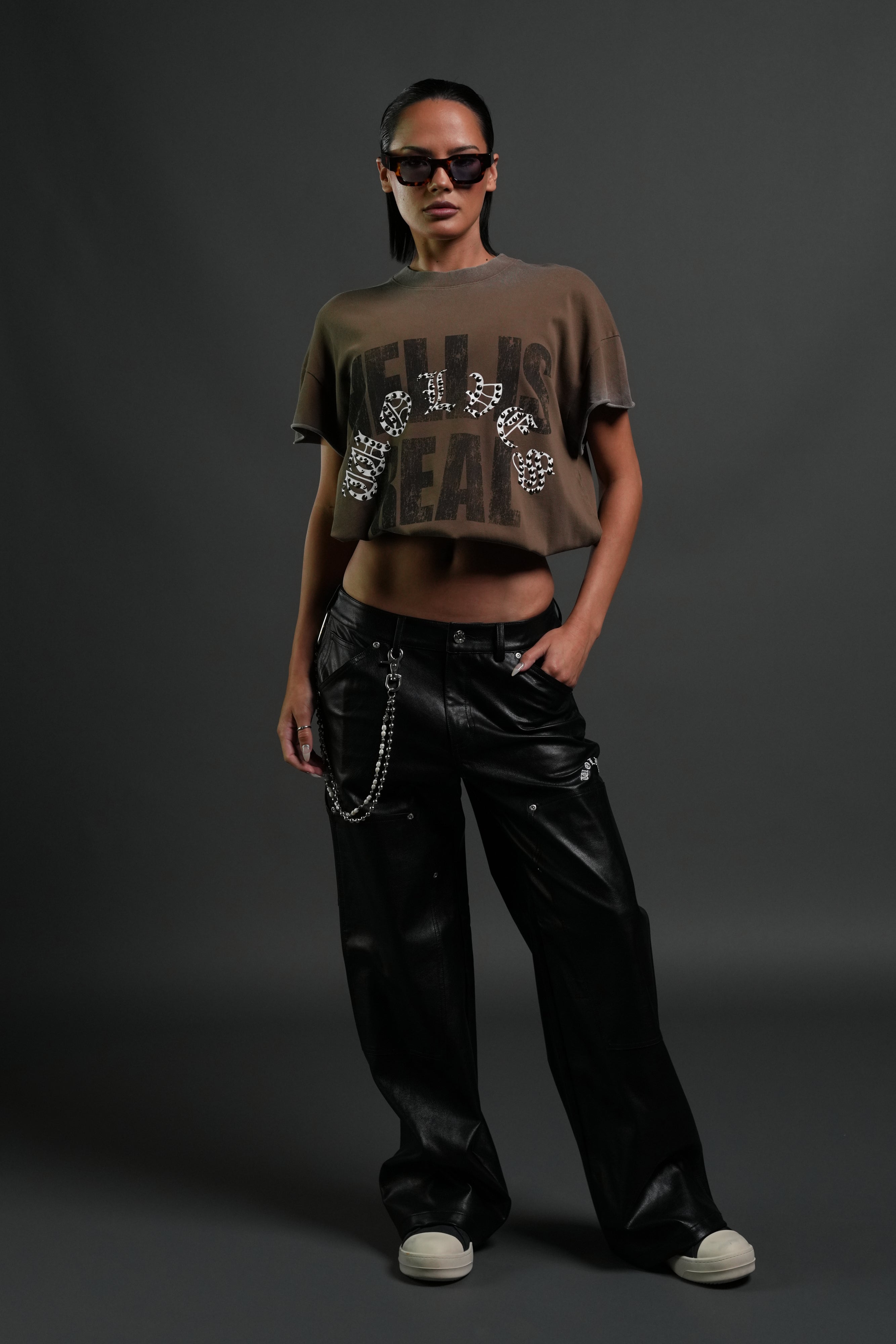 Hell is Real "Premium" Cap Sleeve Tee in Desert Dust