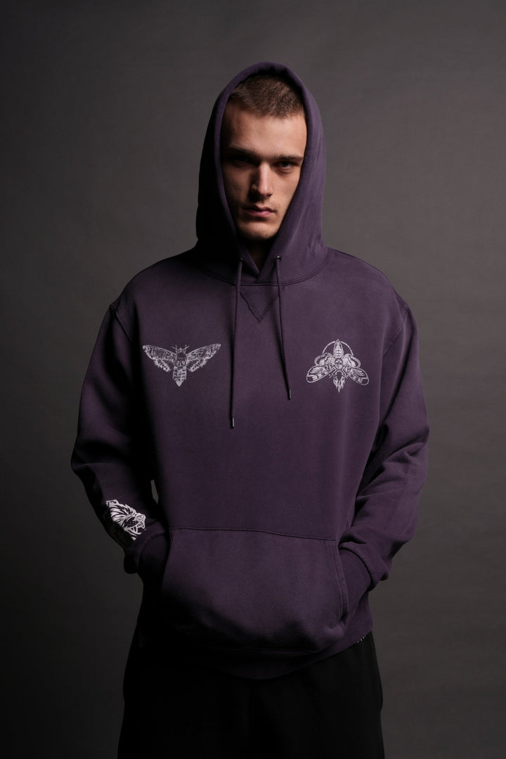 Moth Forever "Dakota" Hoodie in Phantom Purple Sun Fade