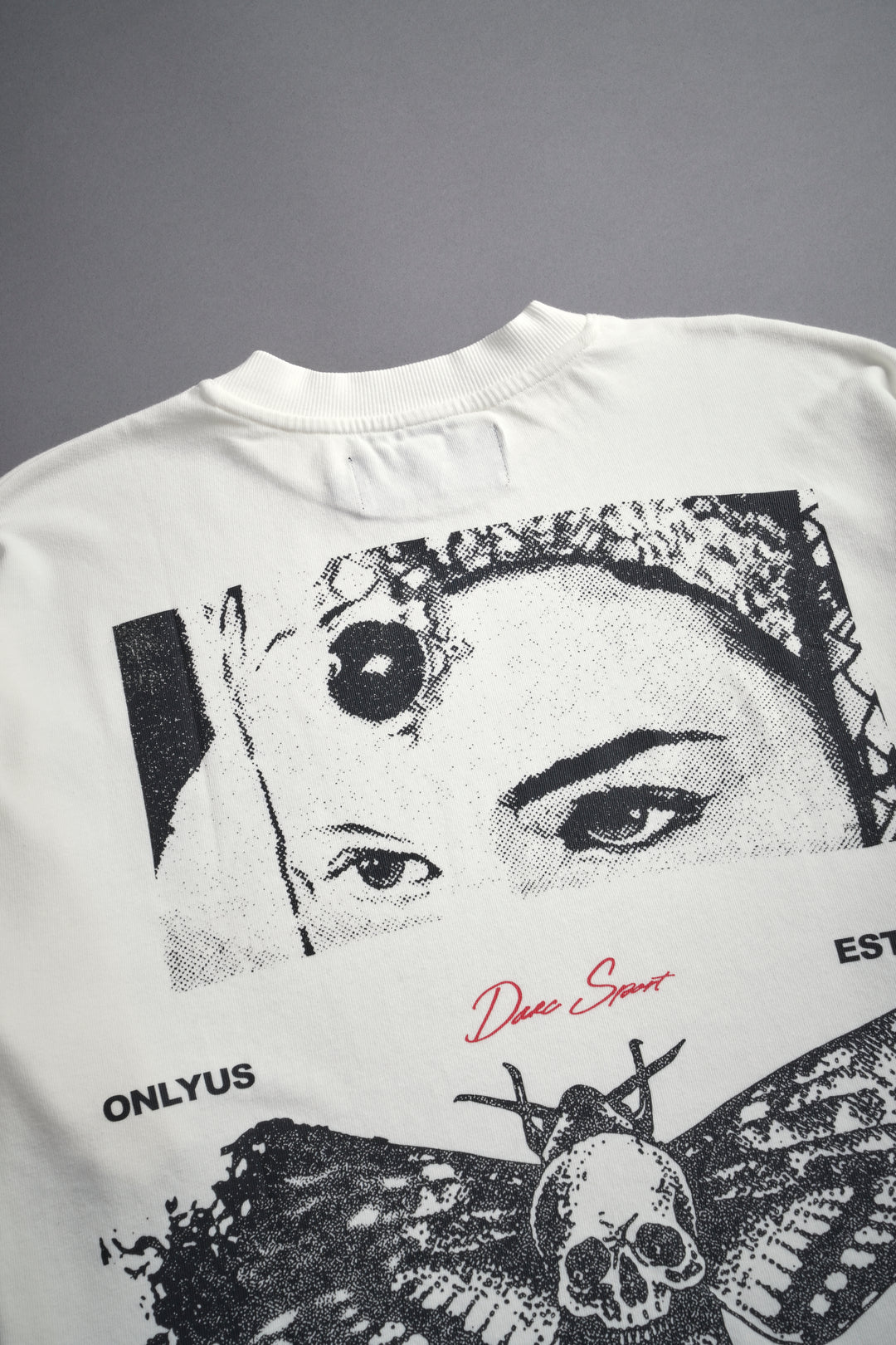 Queen's Shadow "Pump Cover" Tee in Cream