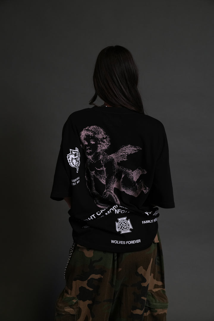 Fight Cancer NFGU "Premium" Oversized Tee in Black