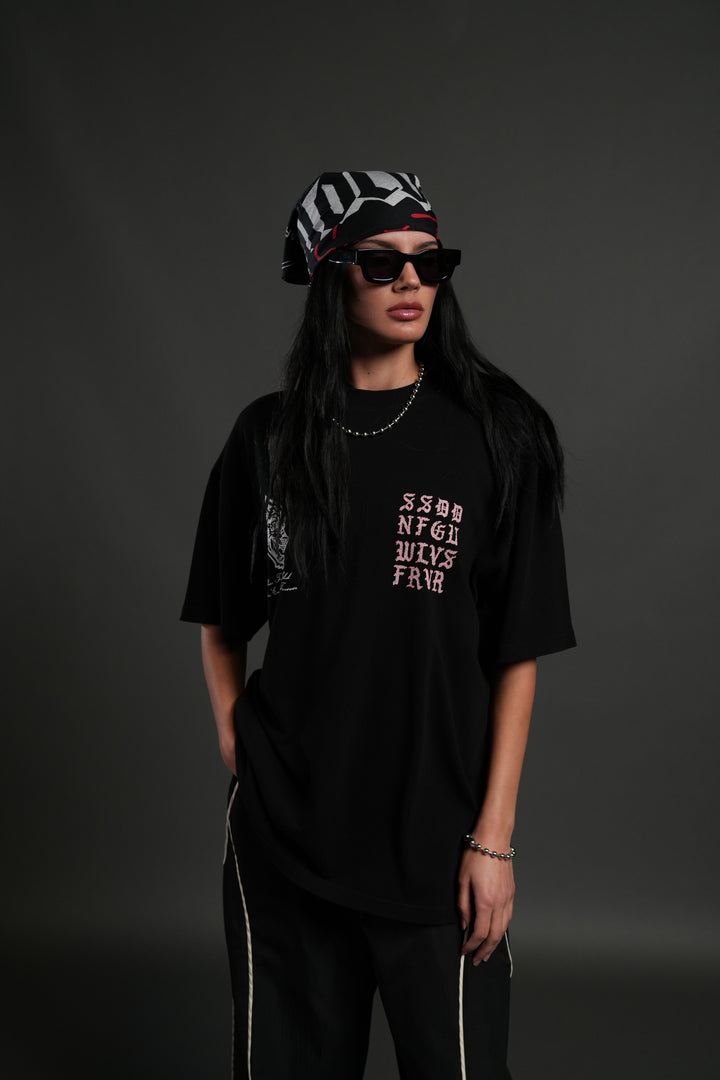 Stone Code "Pump Cover" Tee in Black