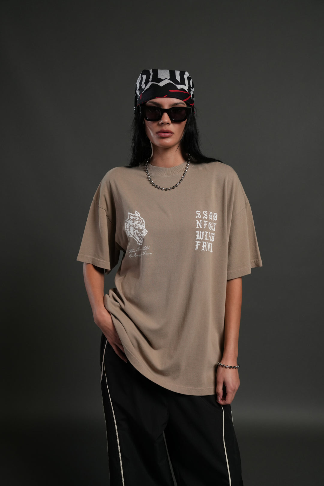Stone Code "Pump Cover" Tee in Taupe
