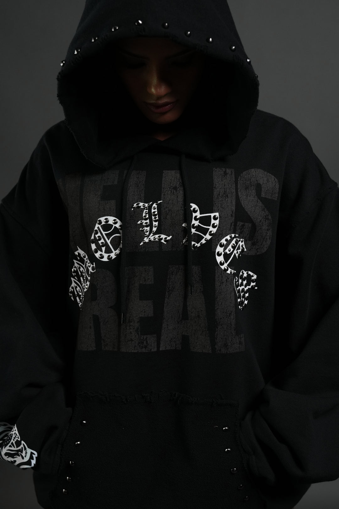 Hell is Real Grunge "Moatis" Hoodie in Black