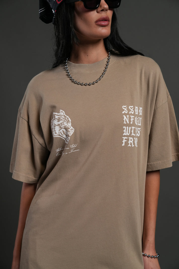 Stone Code "Pump Cover" Tee in Taupe
