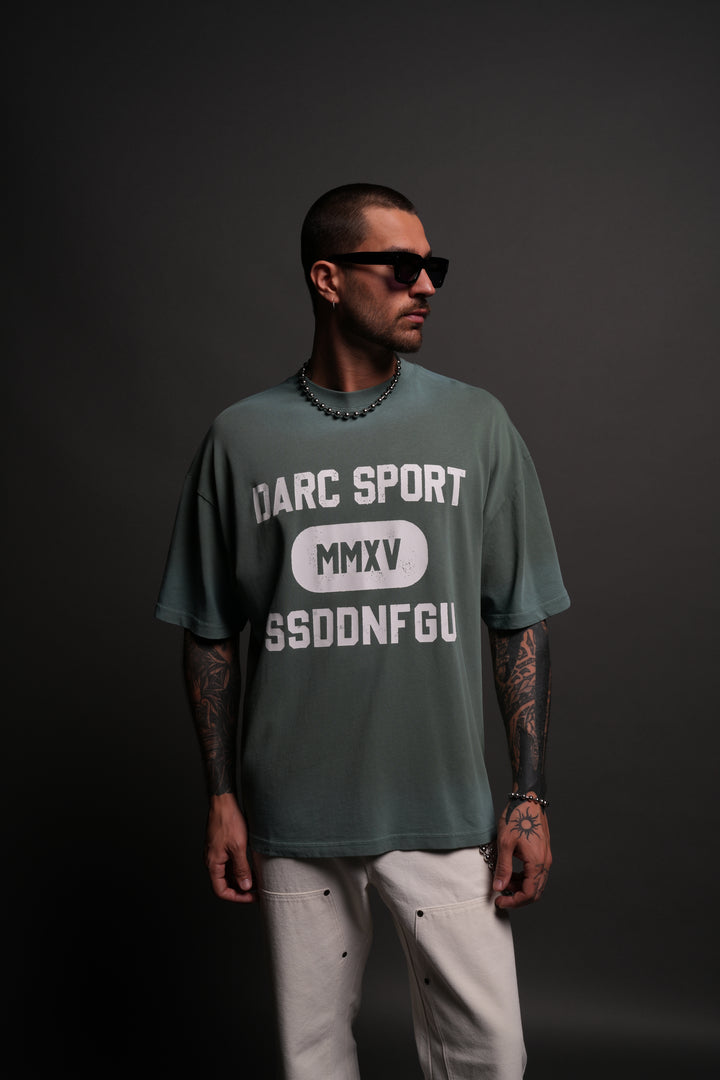 Wolves Forever "Premium" Oversized Tee in Hunter Green Driftwash
