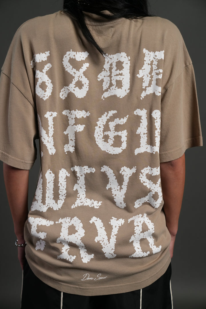 Stone Code "Pump Cover" Tee in Taupe