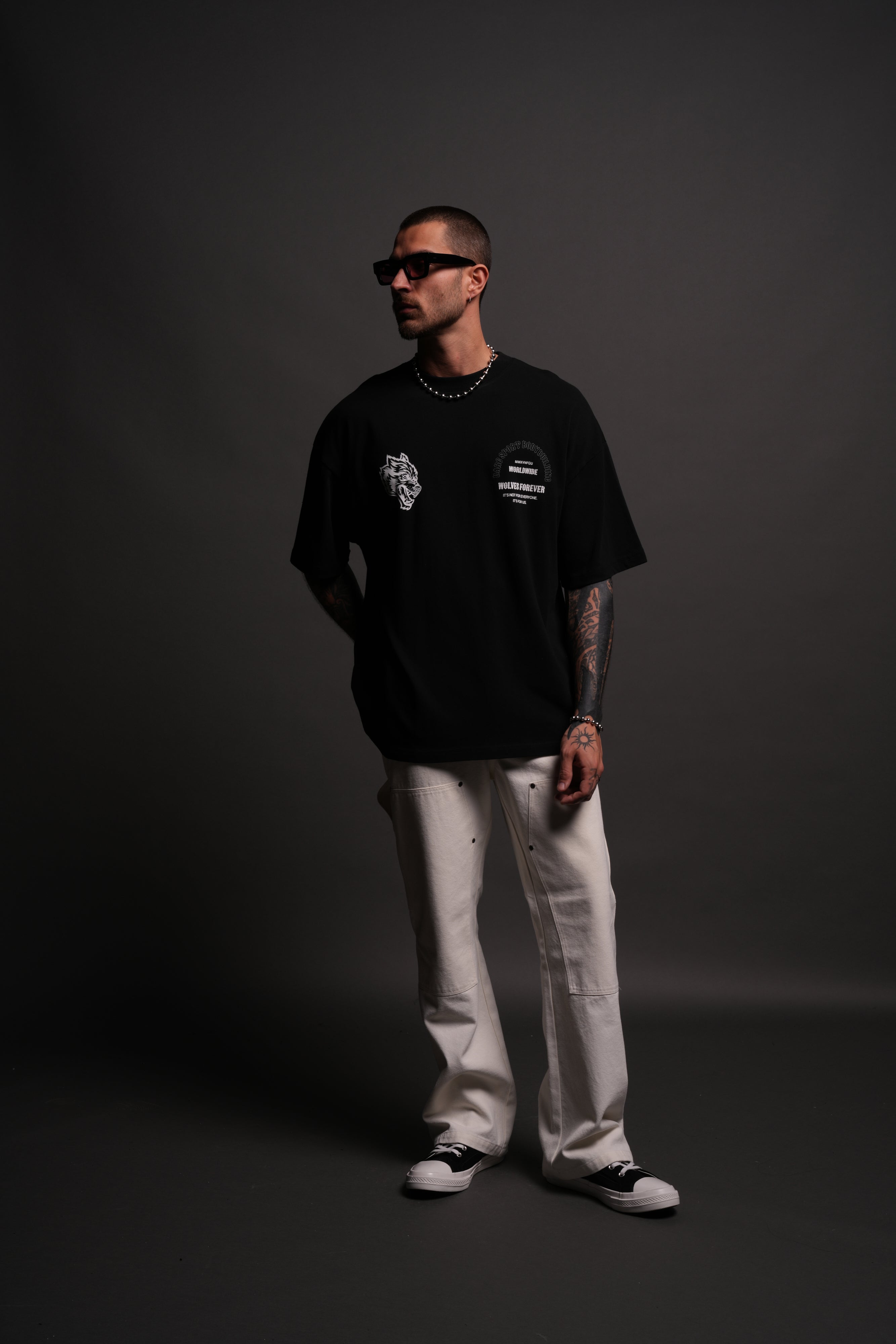Iron Wolves "Premium" Oversized Tee in Black