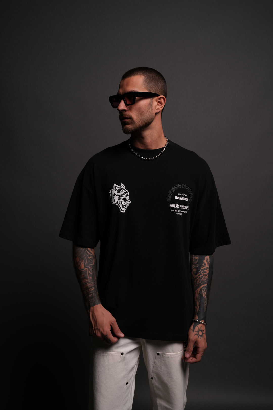 Iron Wolves "Premium" Oversized Tee in Black