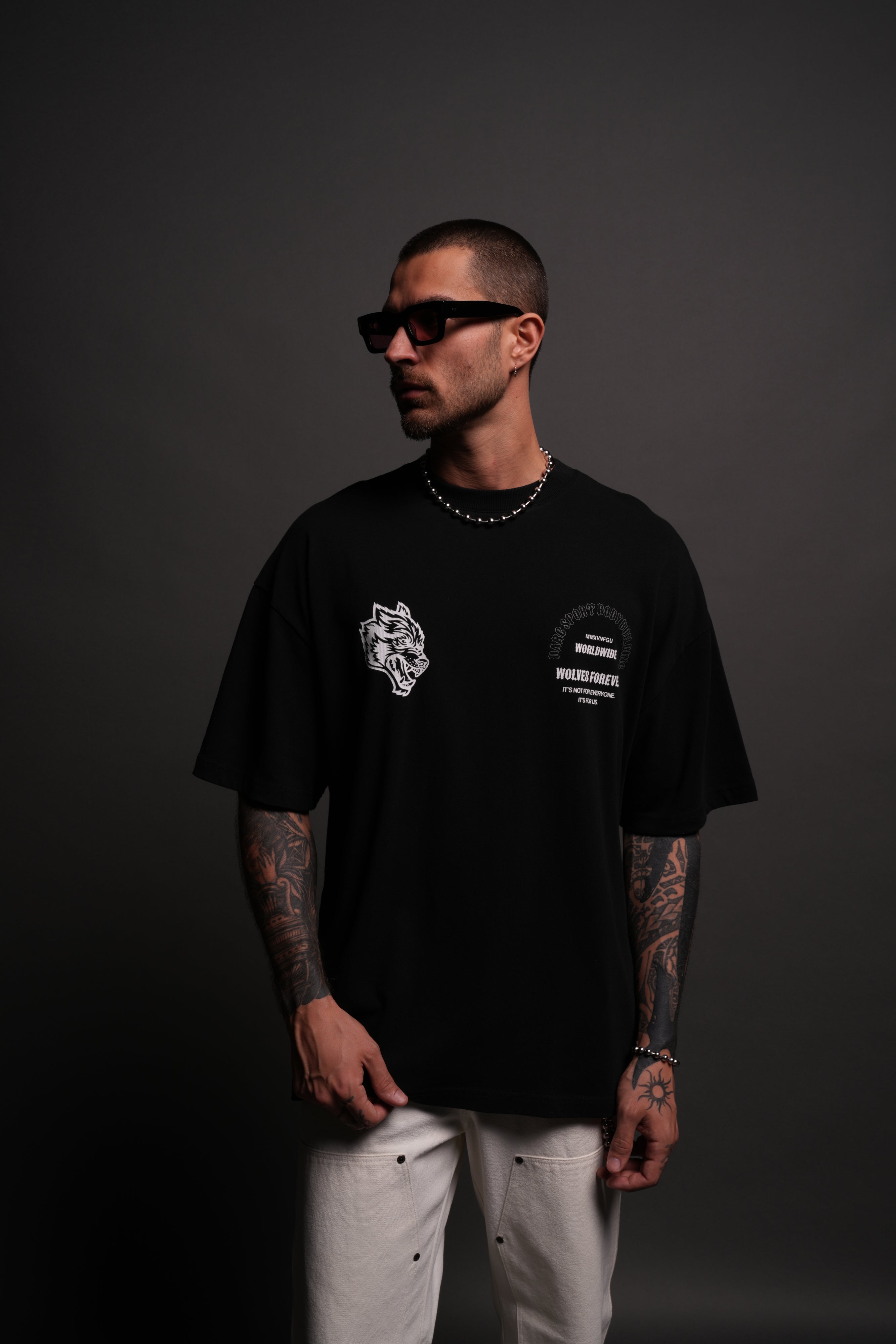 Iron Wolves "Premium" Oversized Tee in Black