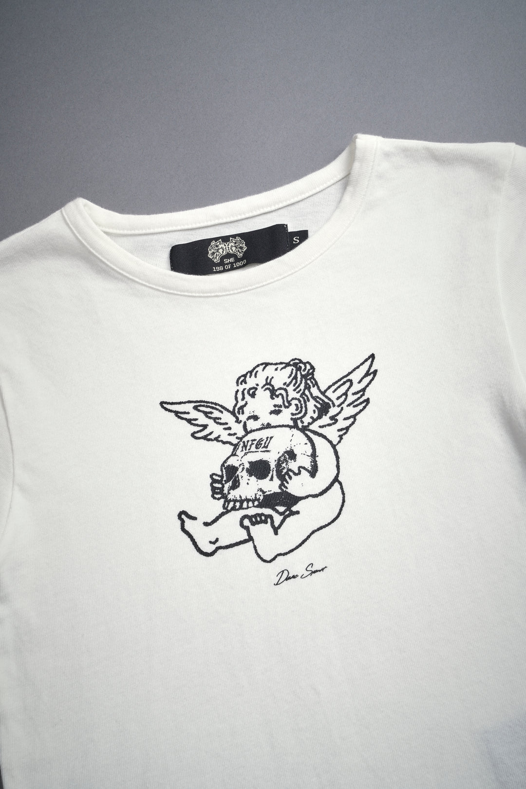 Cherub and the Skull "Baby" Tee in Cream