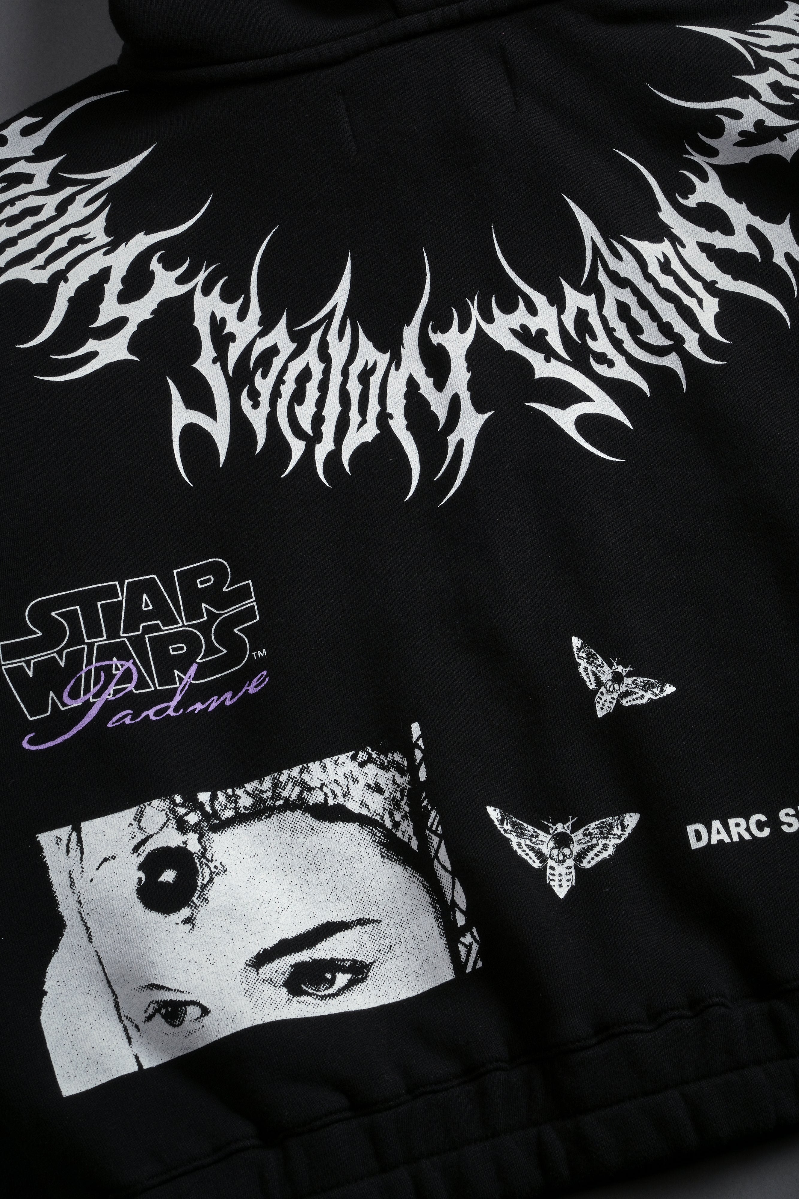 The Power Of The Dark Side Padme "Chambers" (Cropped) Zip Hoodie in Black