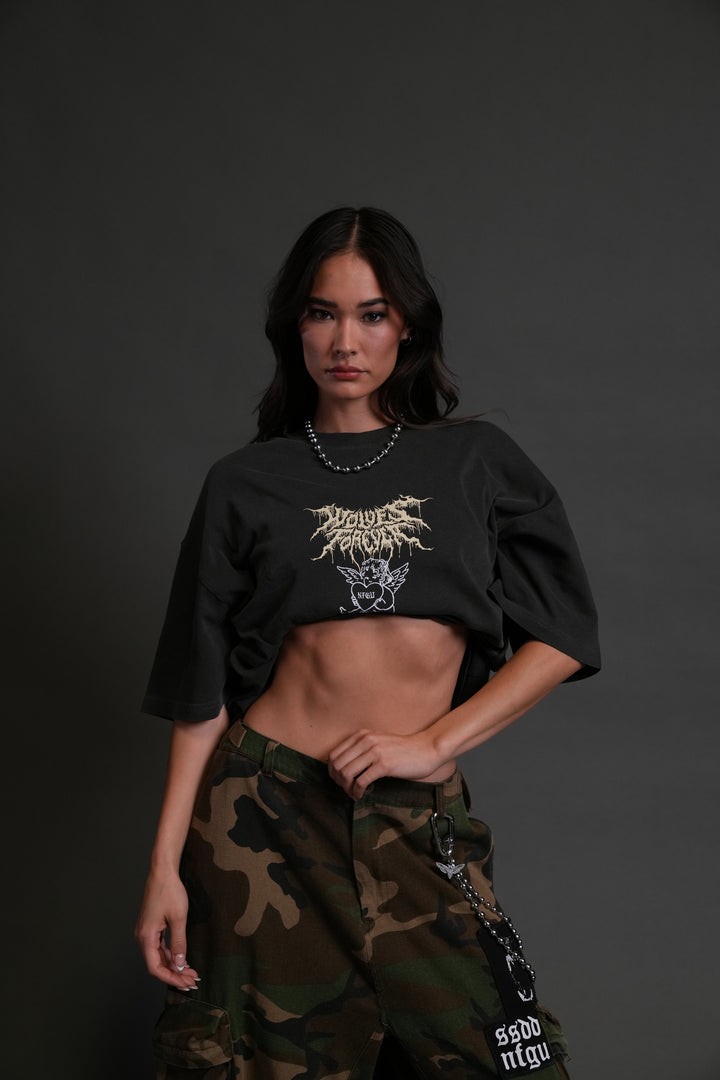 Cherub Core "Premium" Oversized Tee in Wolf Gray