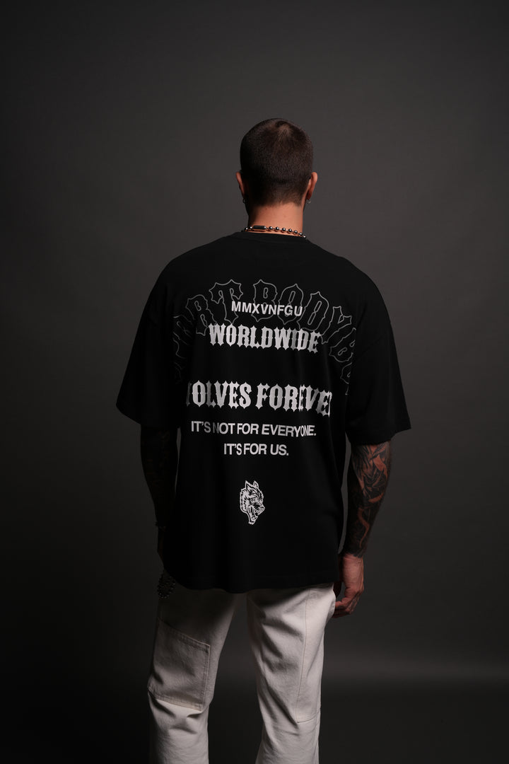 Iron Wolves "Premium" Oversized Tee in Black