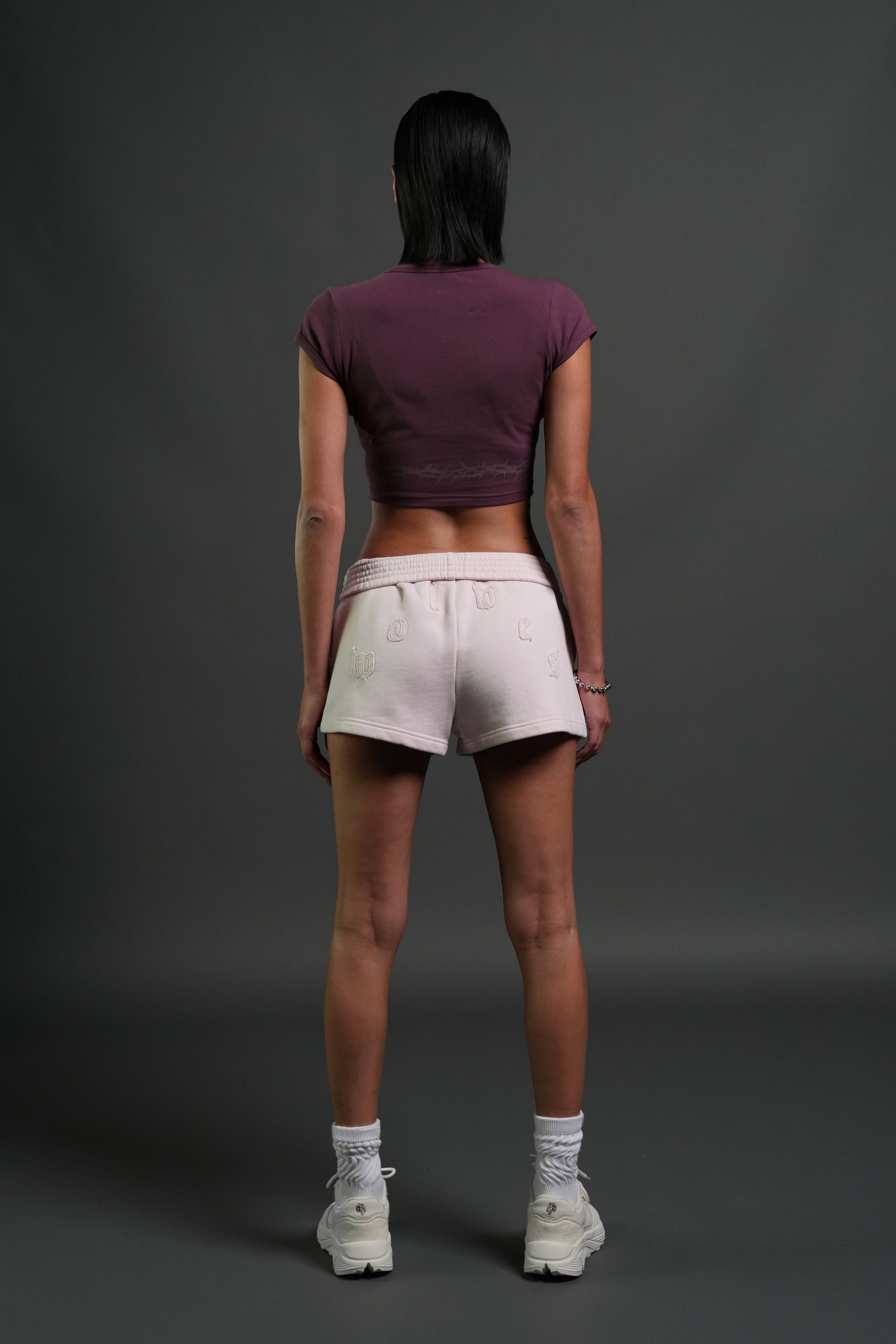 SSDDNFGU Thorns "Josie" Crop Baby Tee in Cherry Wine