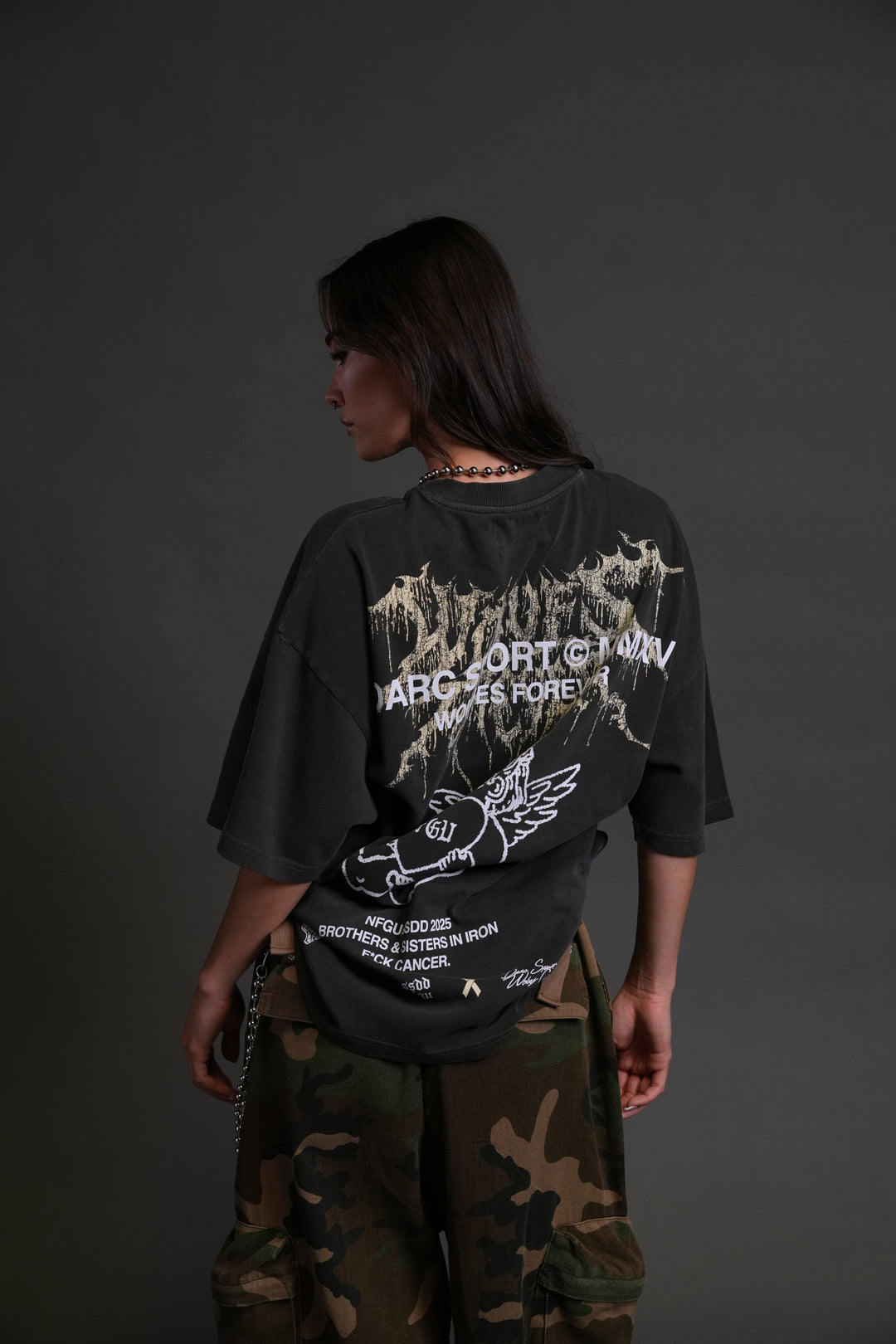 Cherub Core "Premium" Oversized Tee in Wolf Gray