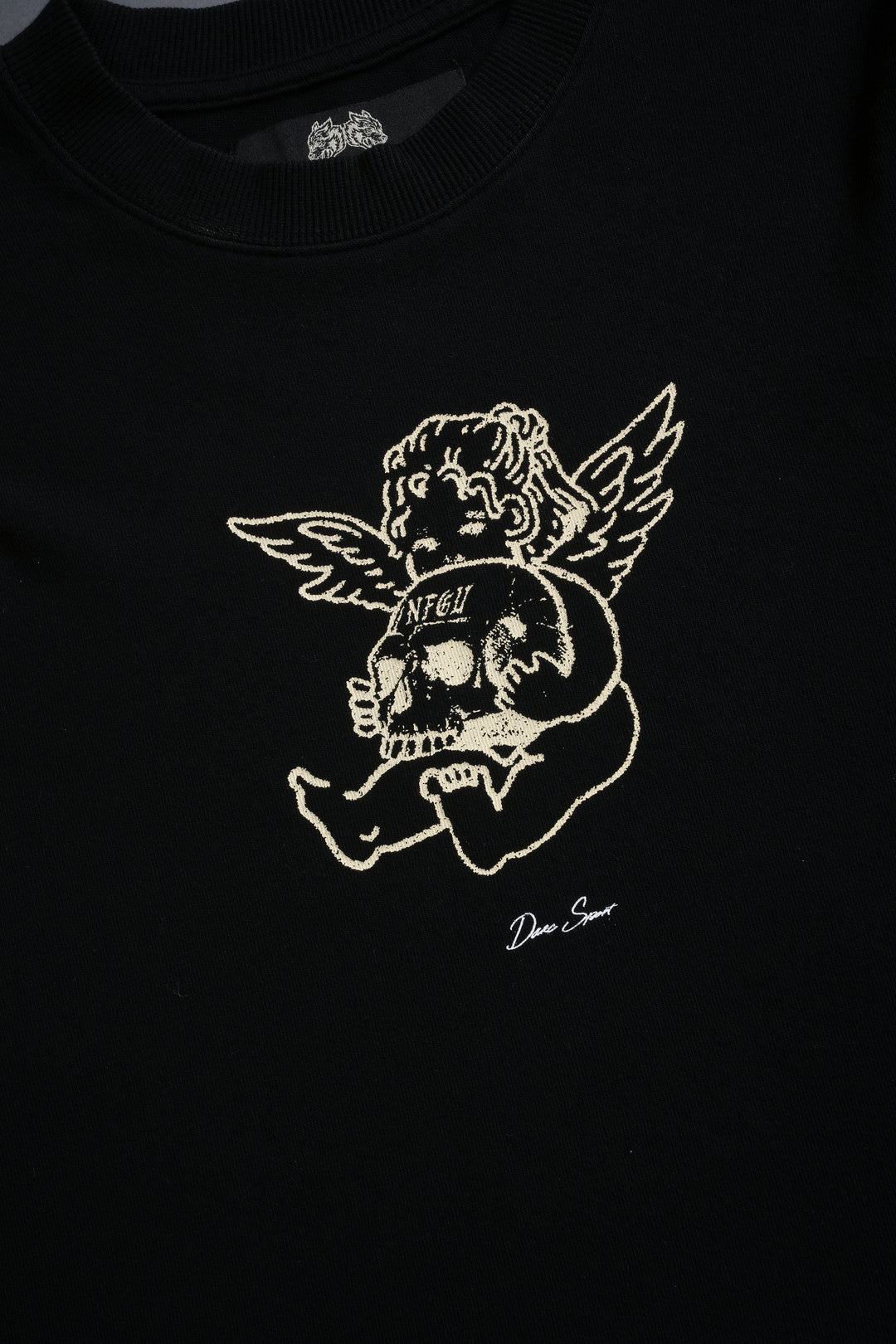 Cherub and the Skull "Premium" (Cropped) Tee in Black