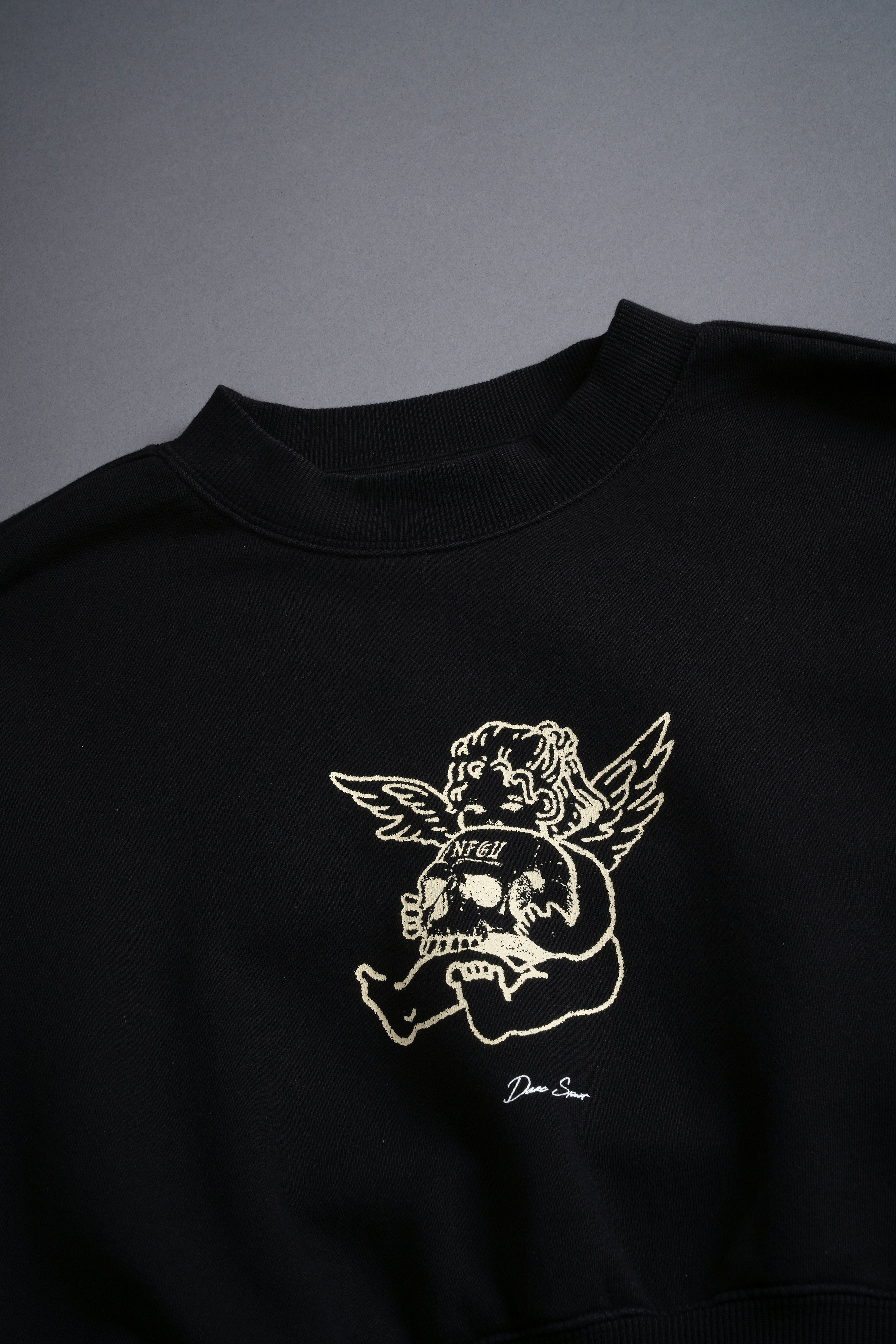 Cherub and the Skull Ava Crewneck in Black