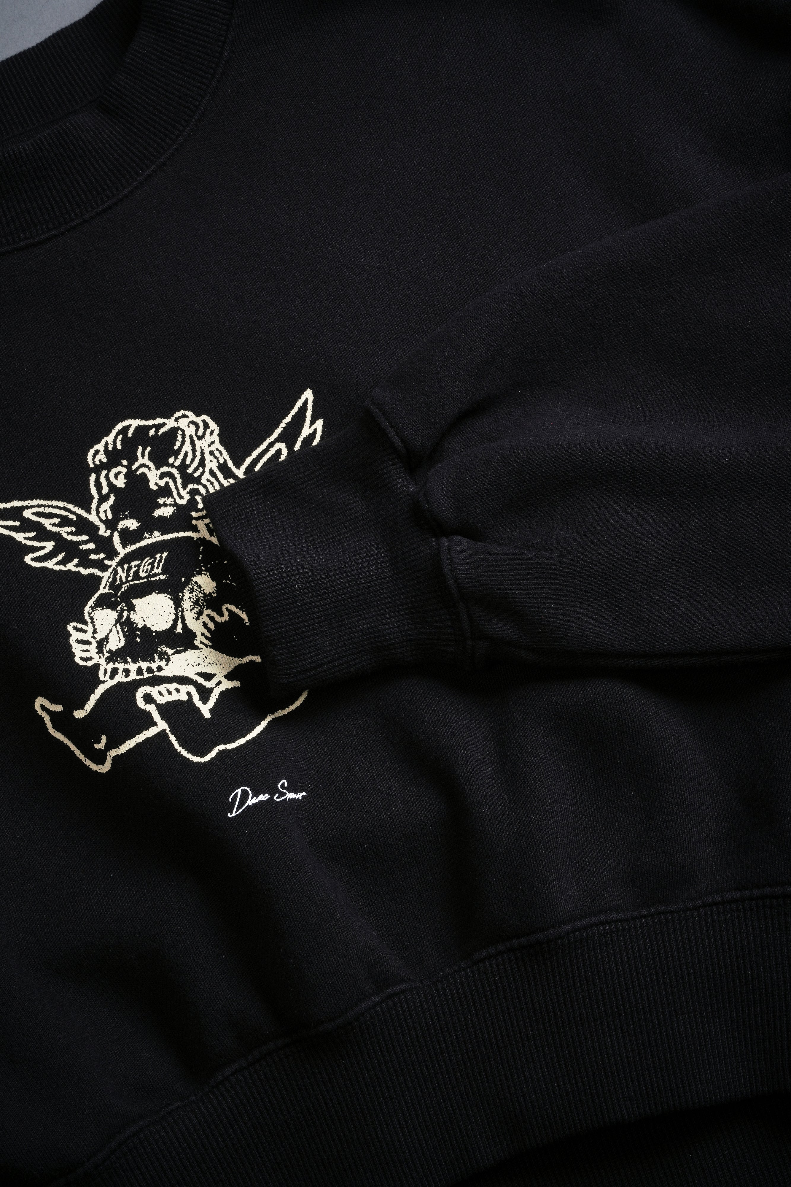 Cherub and the Skull Ava Crewneck in Black