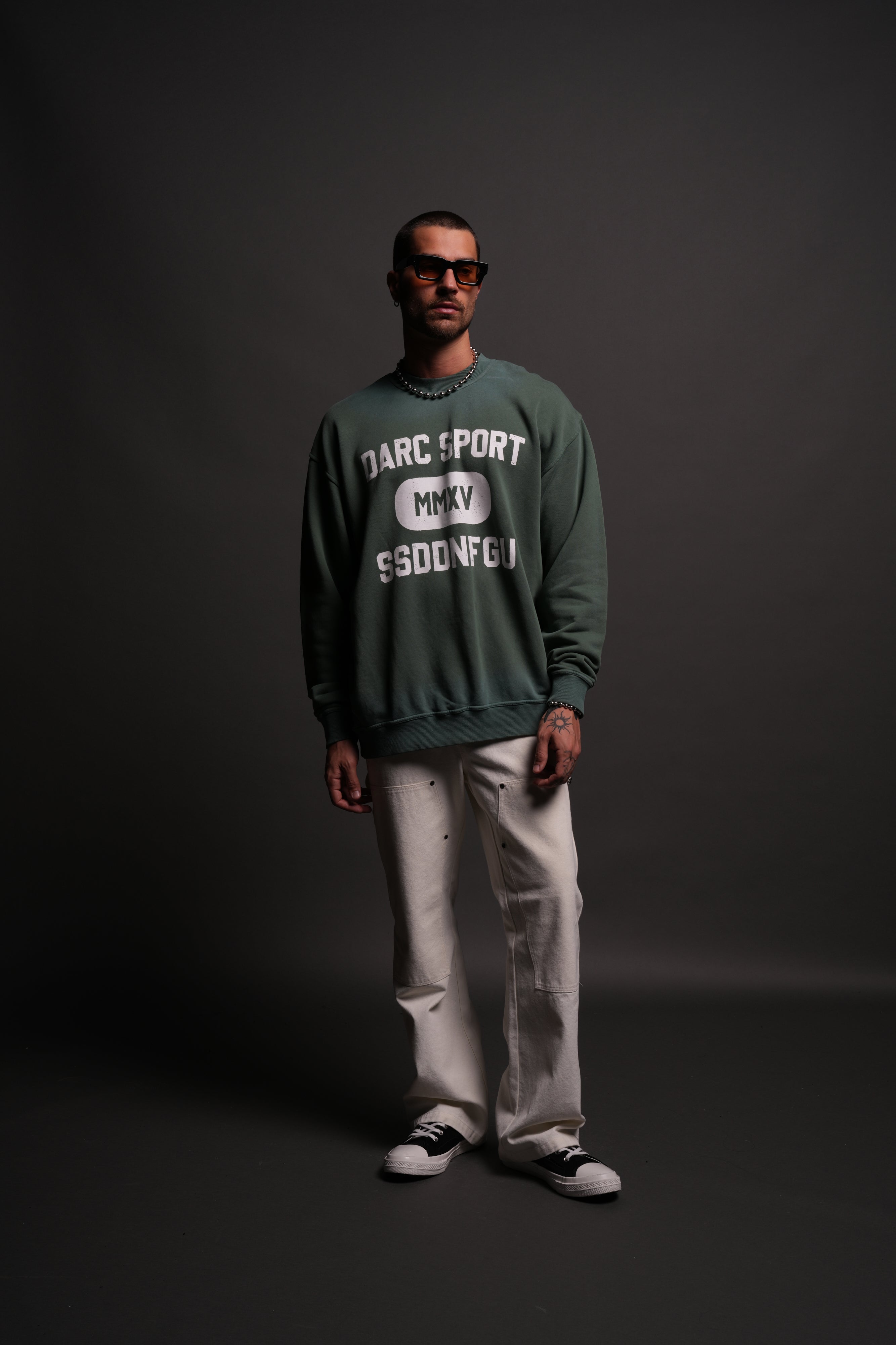 Wolves Forever London Unisex Crewneck in Hunter Green Driftwash