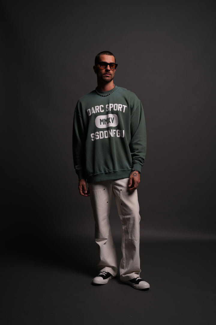 Wolves Forever London Unisex Crewneck in Hunter Green Driftwash