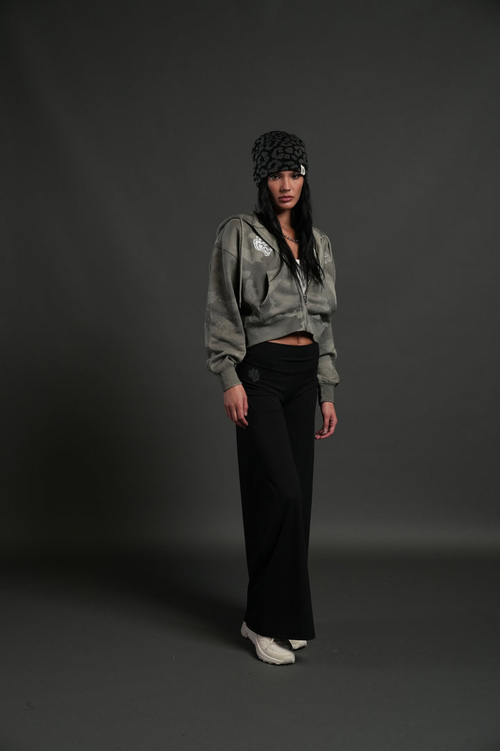 Cherub NFGU "Sage" Cropped Zip Hoodie in Lush Vintage Woodland Camo