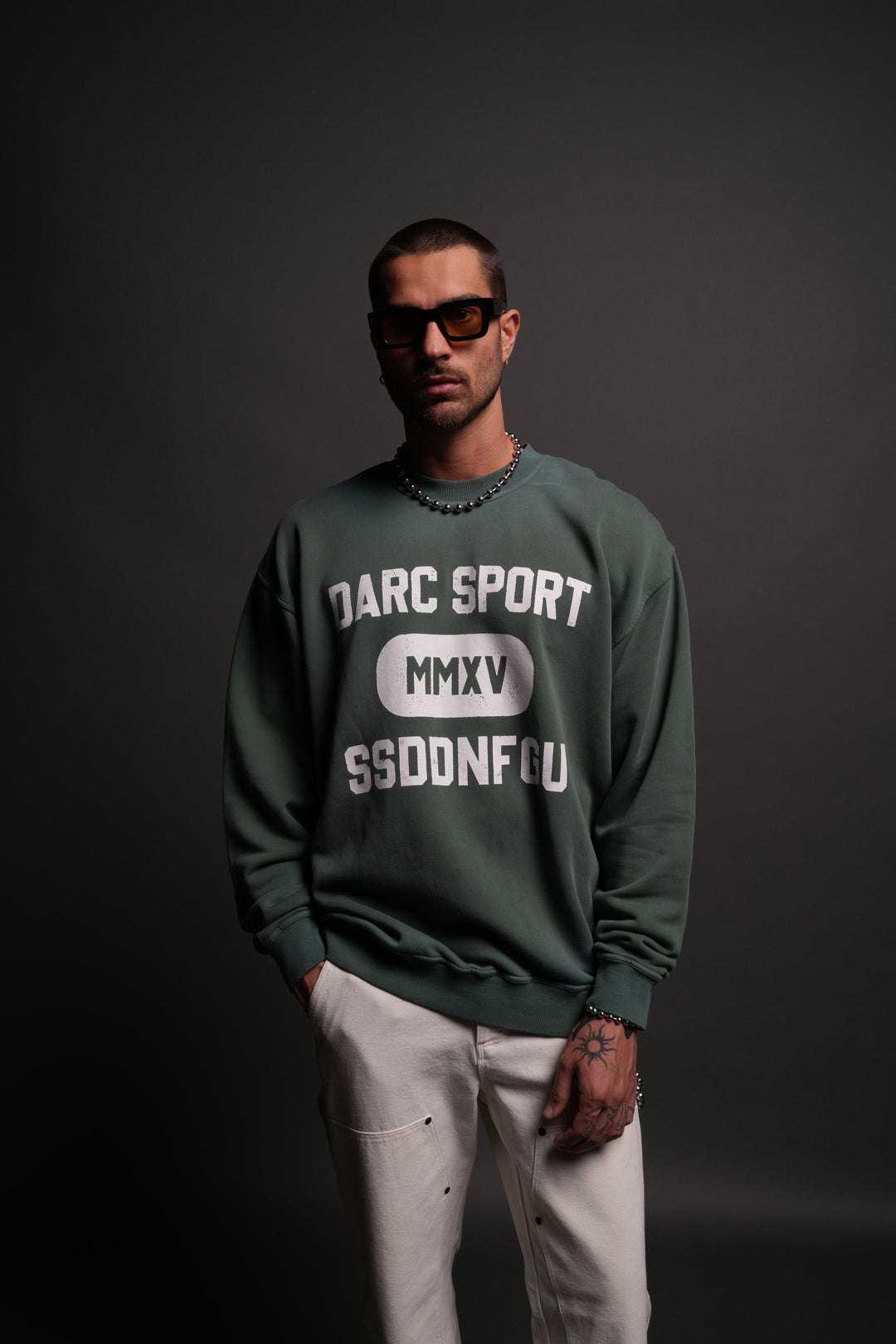 Wolves Forever London Unisex Crewneck in Hunter Green Driftwash