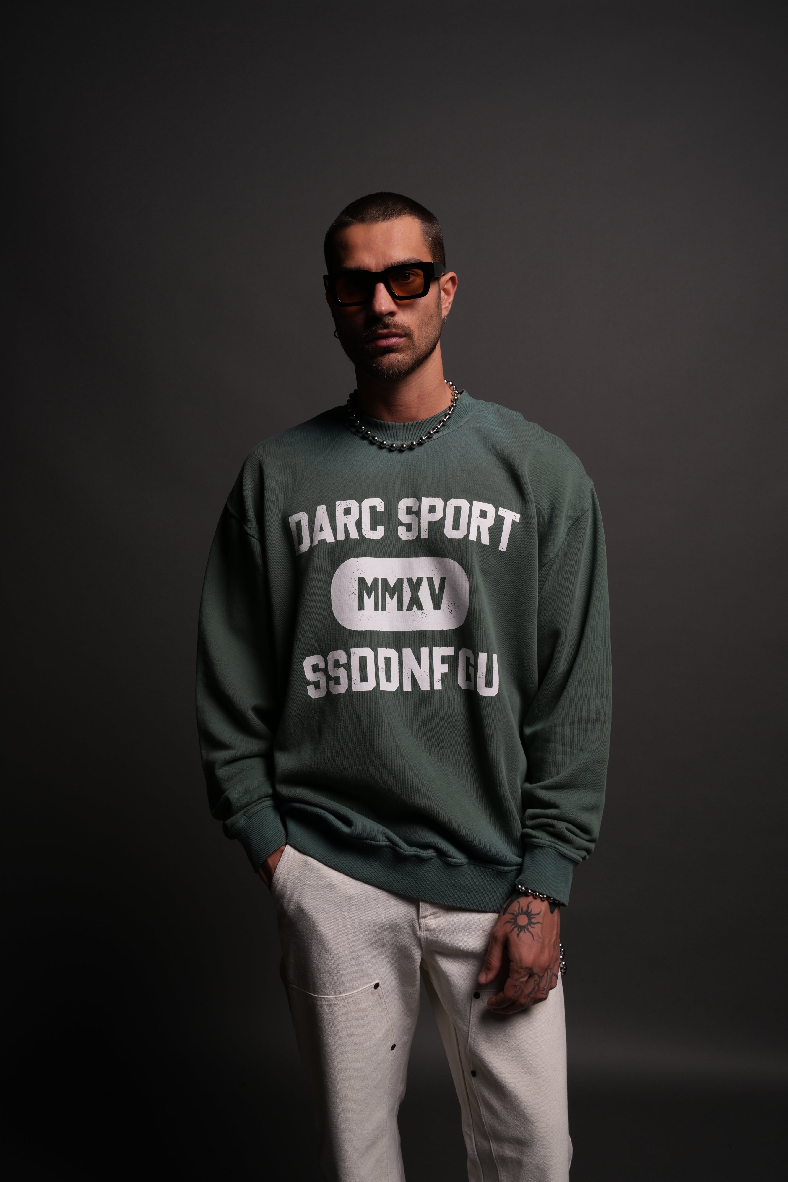 Wolves Forever London Unisex Crewneck in Hunter Green Driftwash