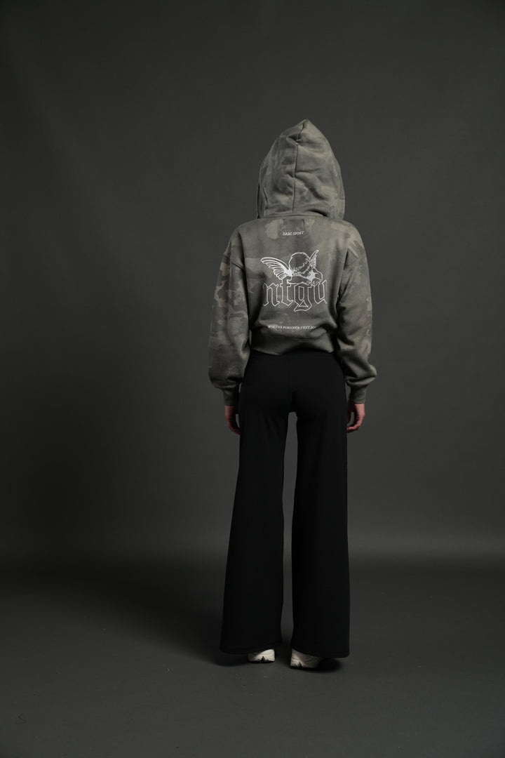 Cherub NFGU "Sage" Cropped Zip Hoodie in Lush Vintage Woodland Camo