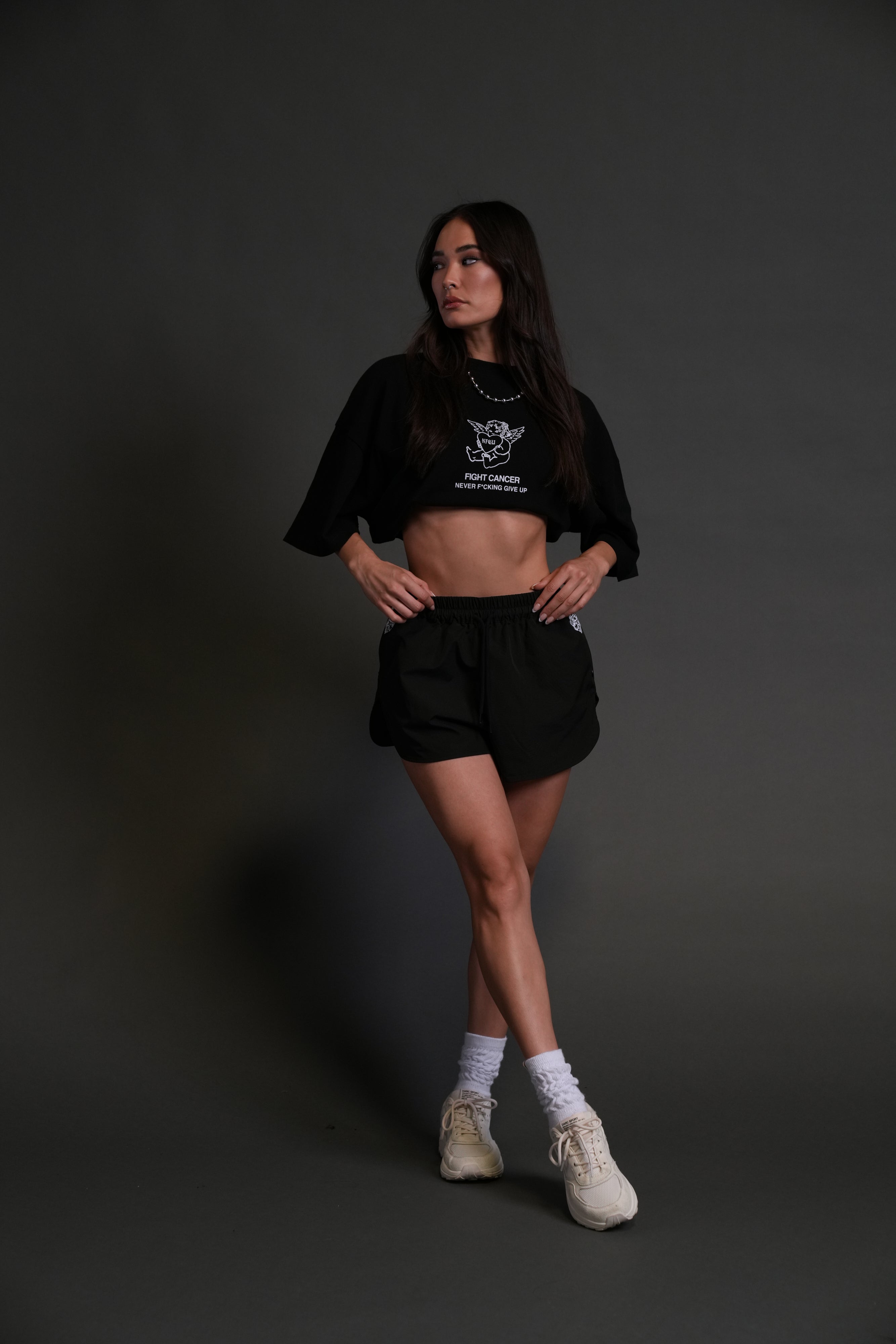Never F*cking Give Up "Premium" Oversized Tee in Black