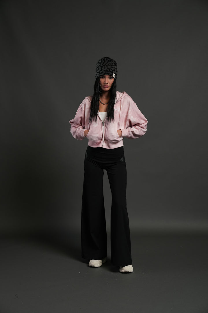 Cherub NFGU "Sage" Cropped Zip Hoodie in Blush Vintage Woodland Camo