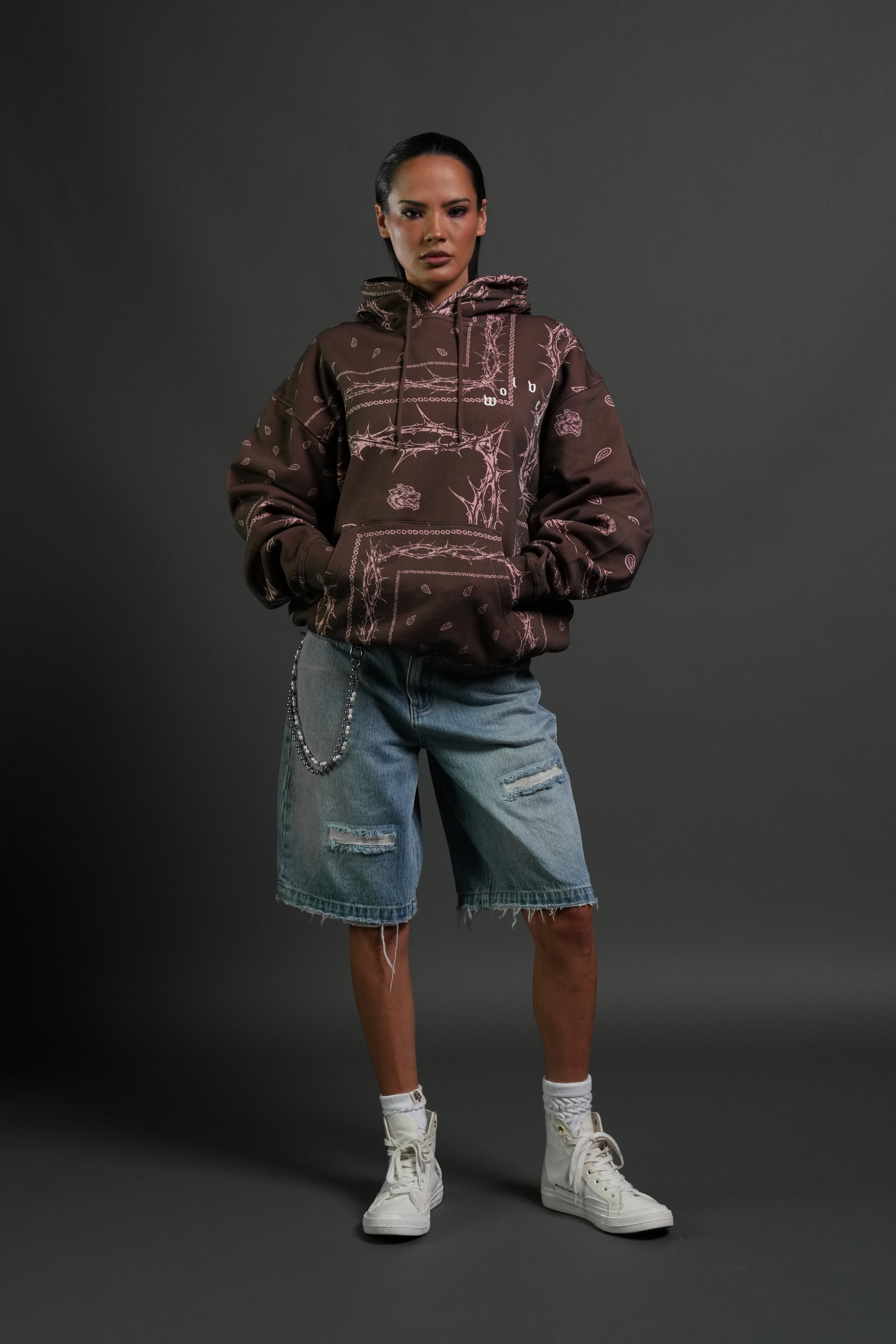 Wolves Pyramid "Bishop" Hoodie in Desert Dust Thorn Paisley